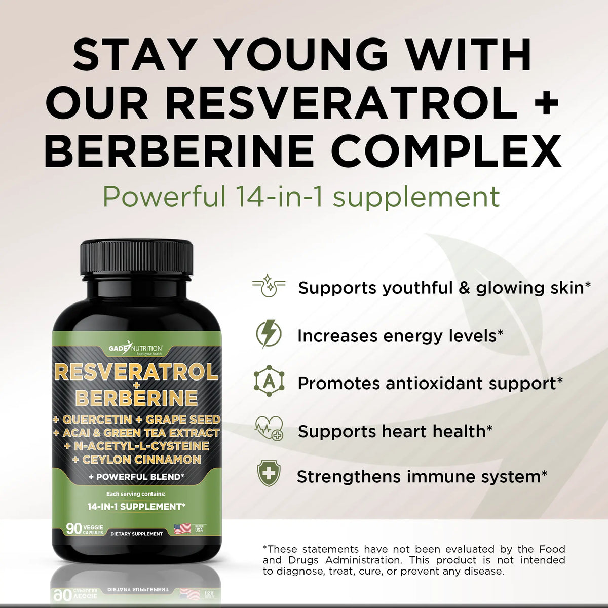 Resveratrol 14-in-1 with Berberine, Quercetin, Grape Seed and More
