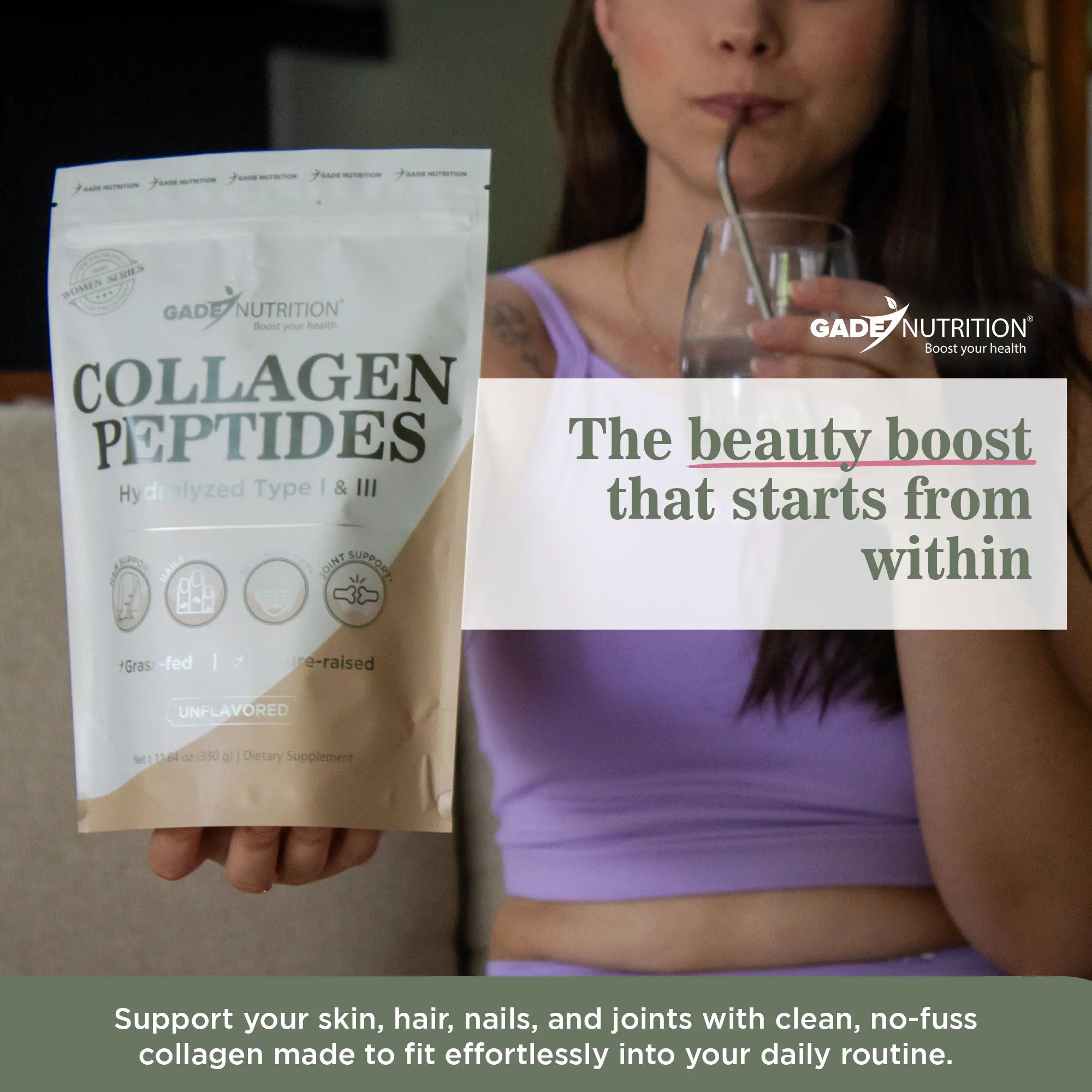 Collagen Peptides Powder Hydrolyzed Types I & III