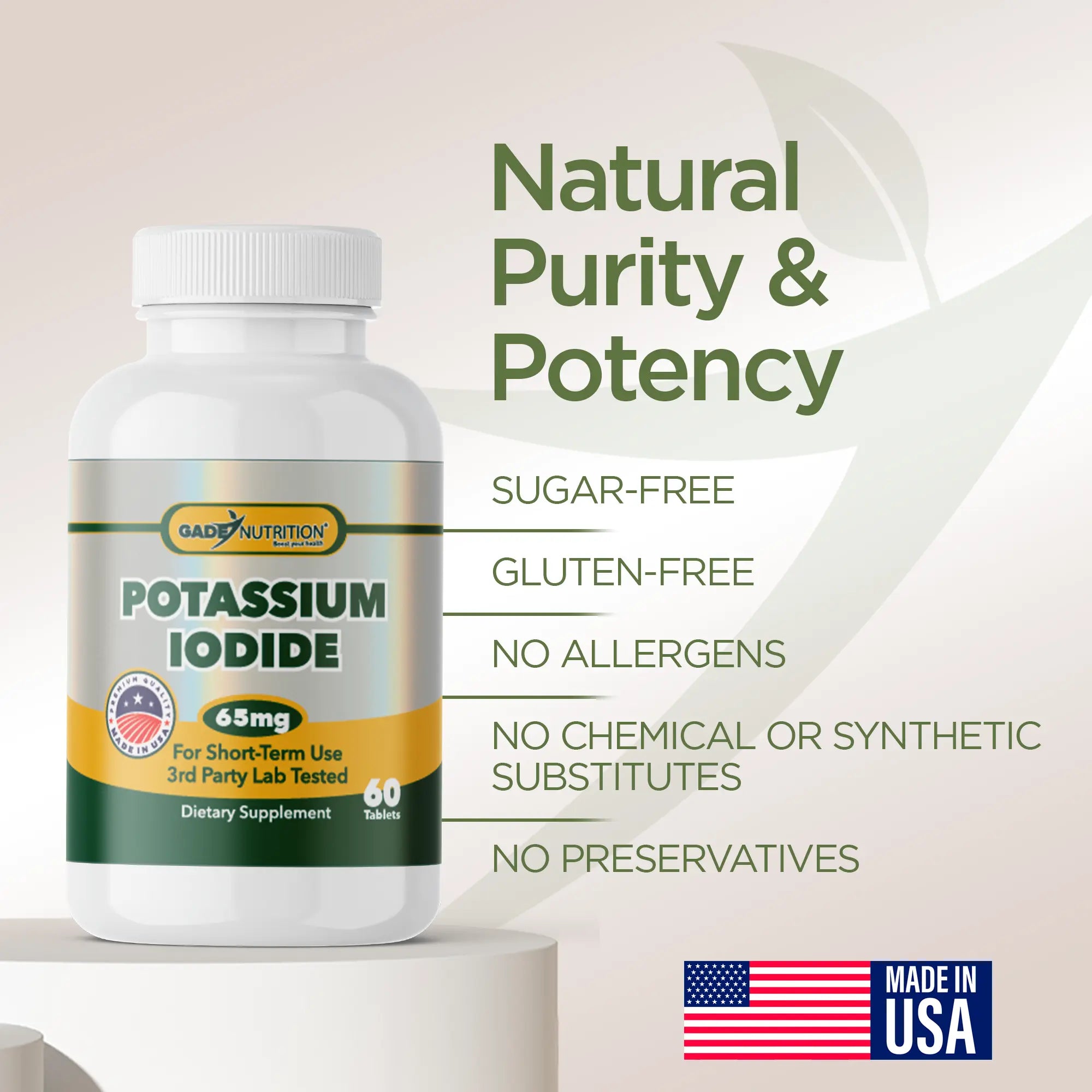 Potassium Iodide - Exp March 2029 - Gade Nutrition