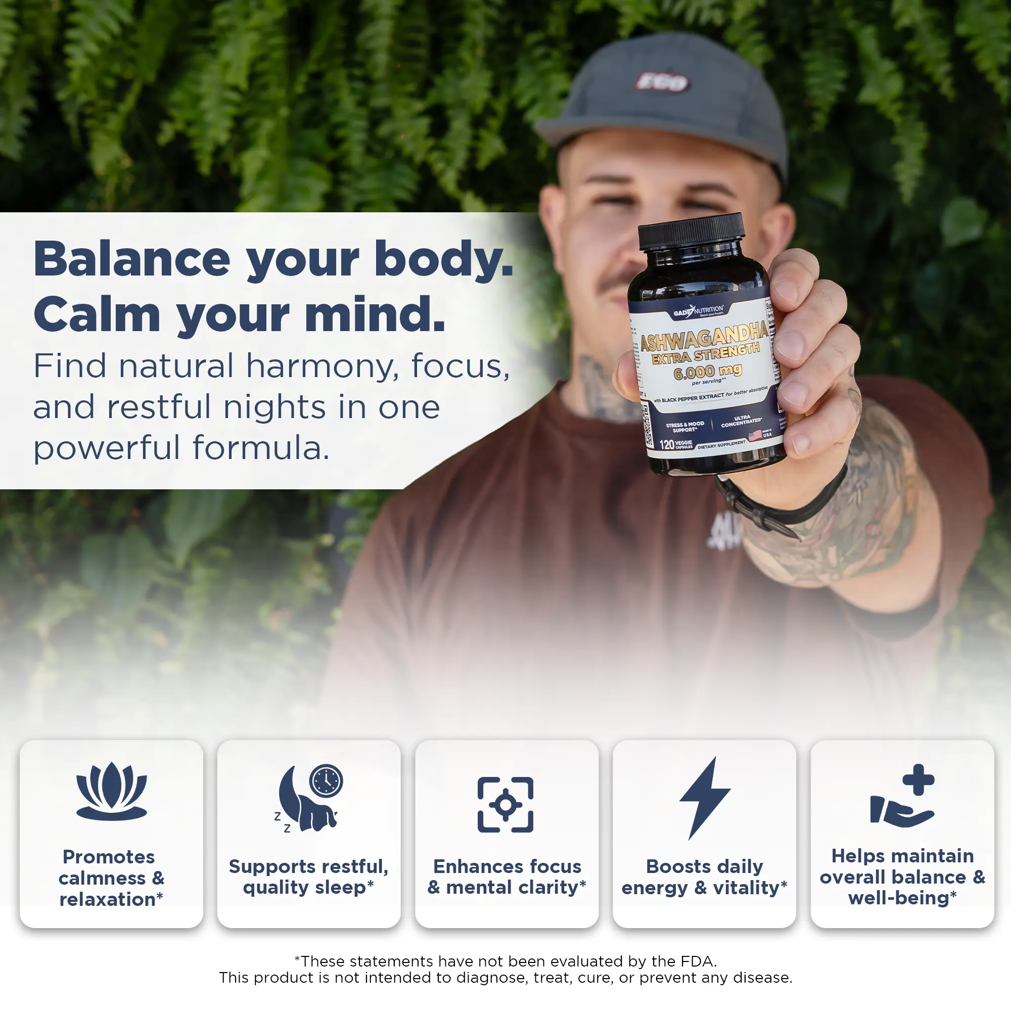 Ashwagandha Extra Strength 6,000 mg GADE NUTRITION