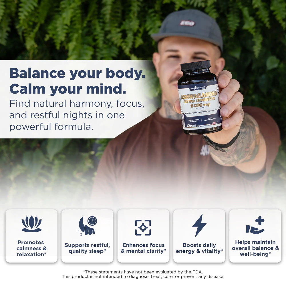 Ashwagandha Extra Strength 6,000 mg GADE NUTRITION