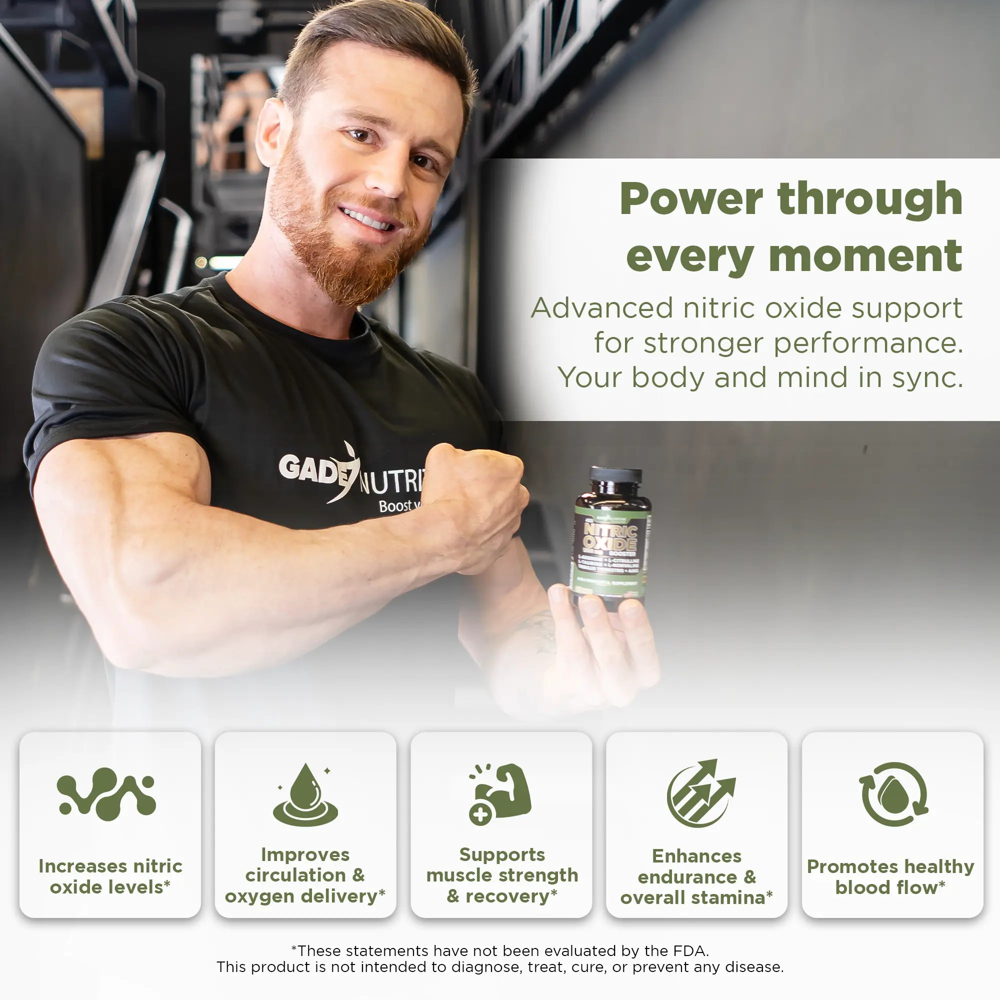 Nitric Oxide Booster with L-Arginine and L-Citrulline and More GADE NUTRITION