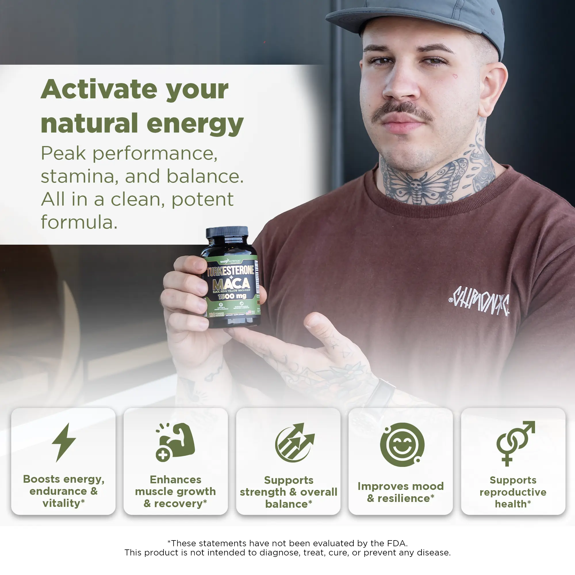 Turkesterone with Maca Root 1,500 mg GADE NUTRITION