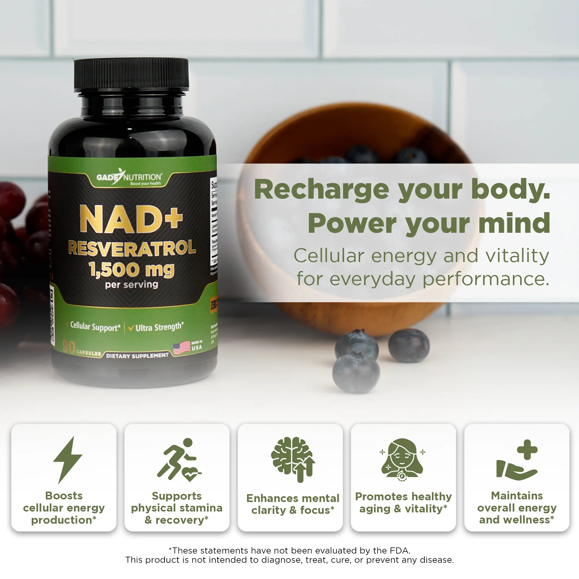 NAD+ and Resveratrol GADE NUTRITION