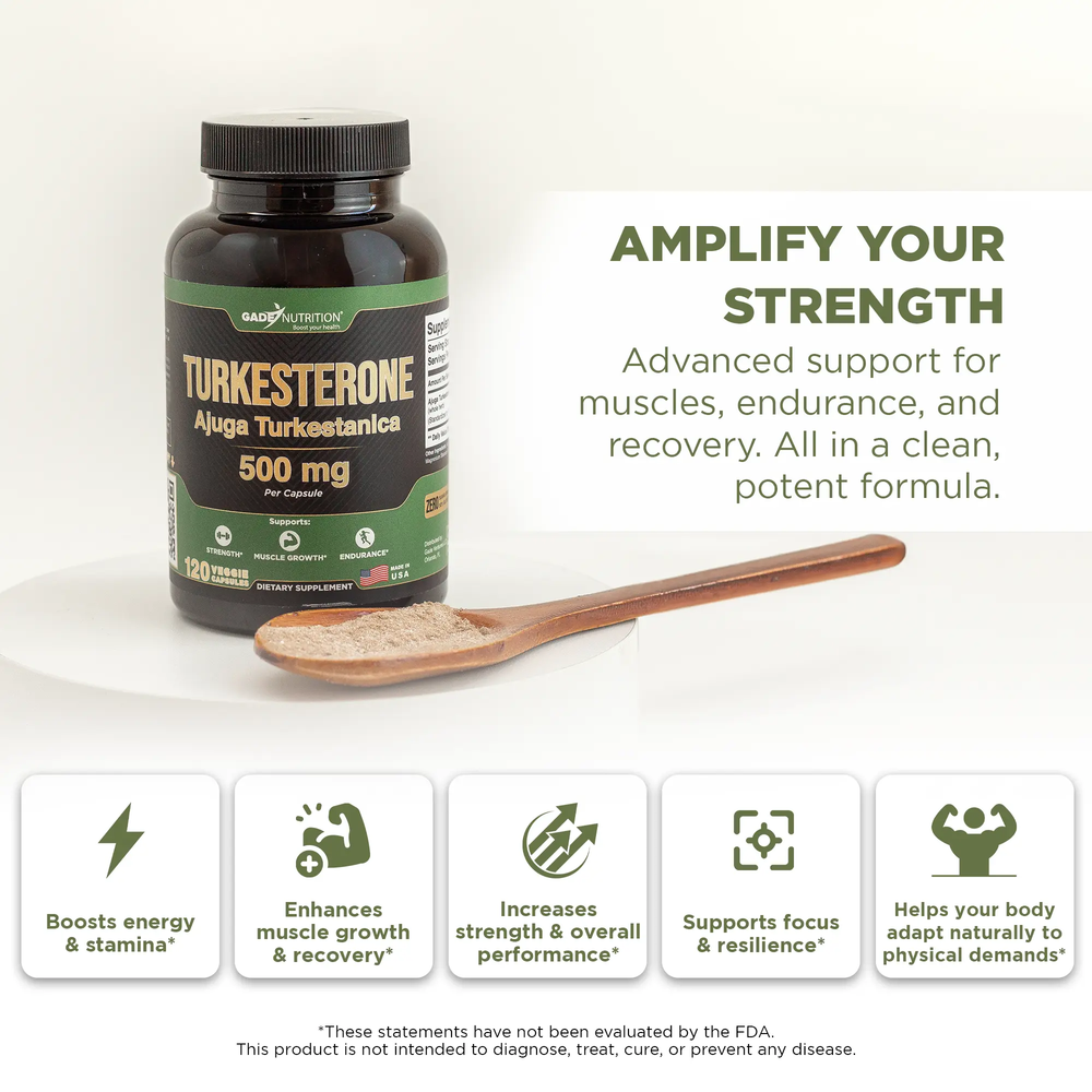 Turkesterone Supplement 500 mg GADE NUTRITION
