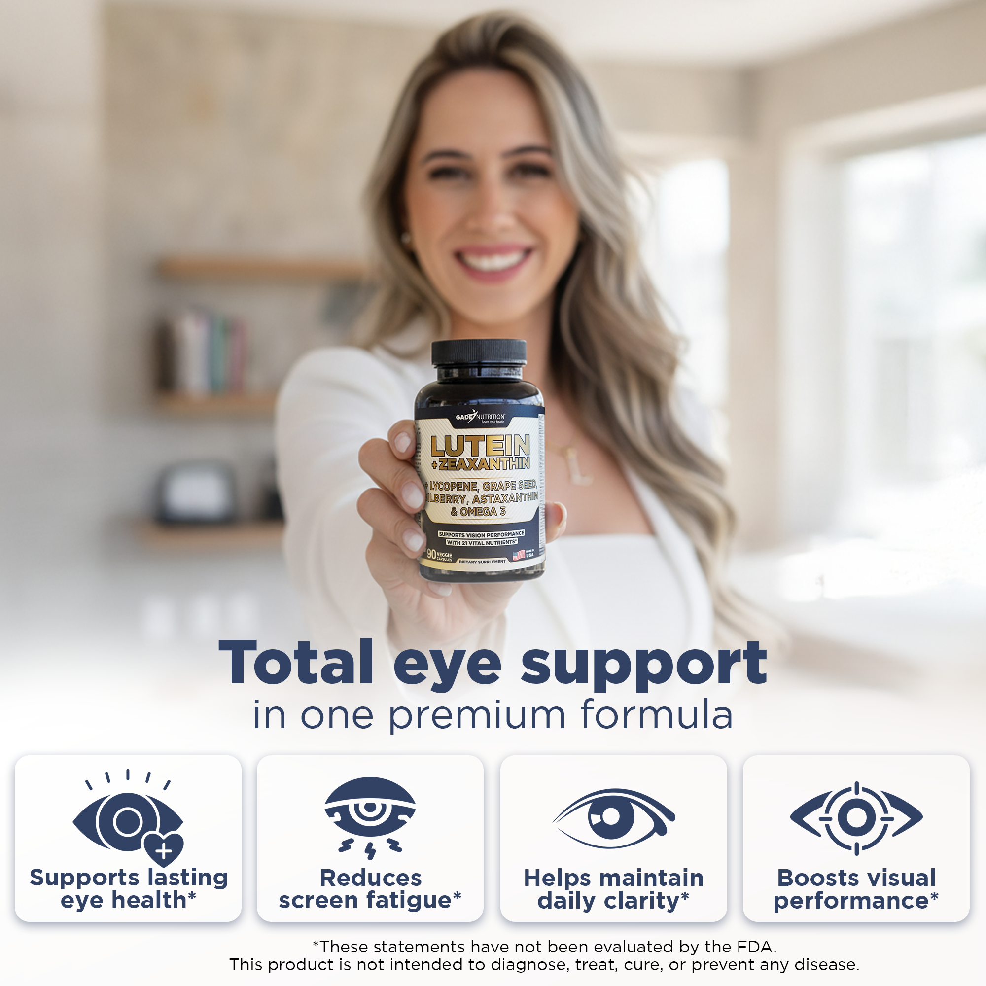 Lutein with Zeaxanthin, Lycopene, Grape Seed, Astaxanthin and more GADE NUTRITION