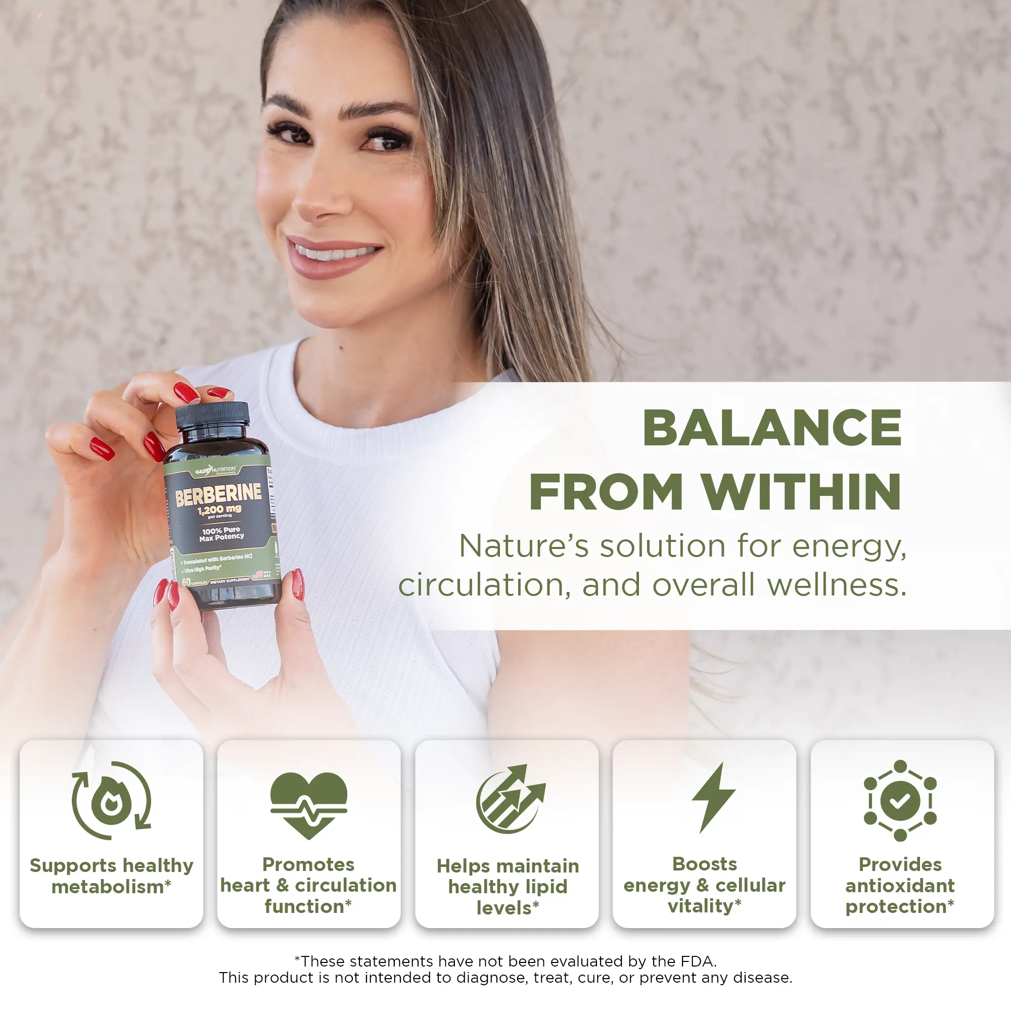 Berberine 1,200 mg Gade Nutrition