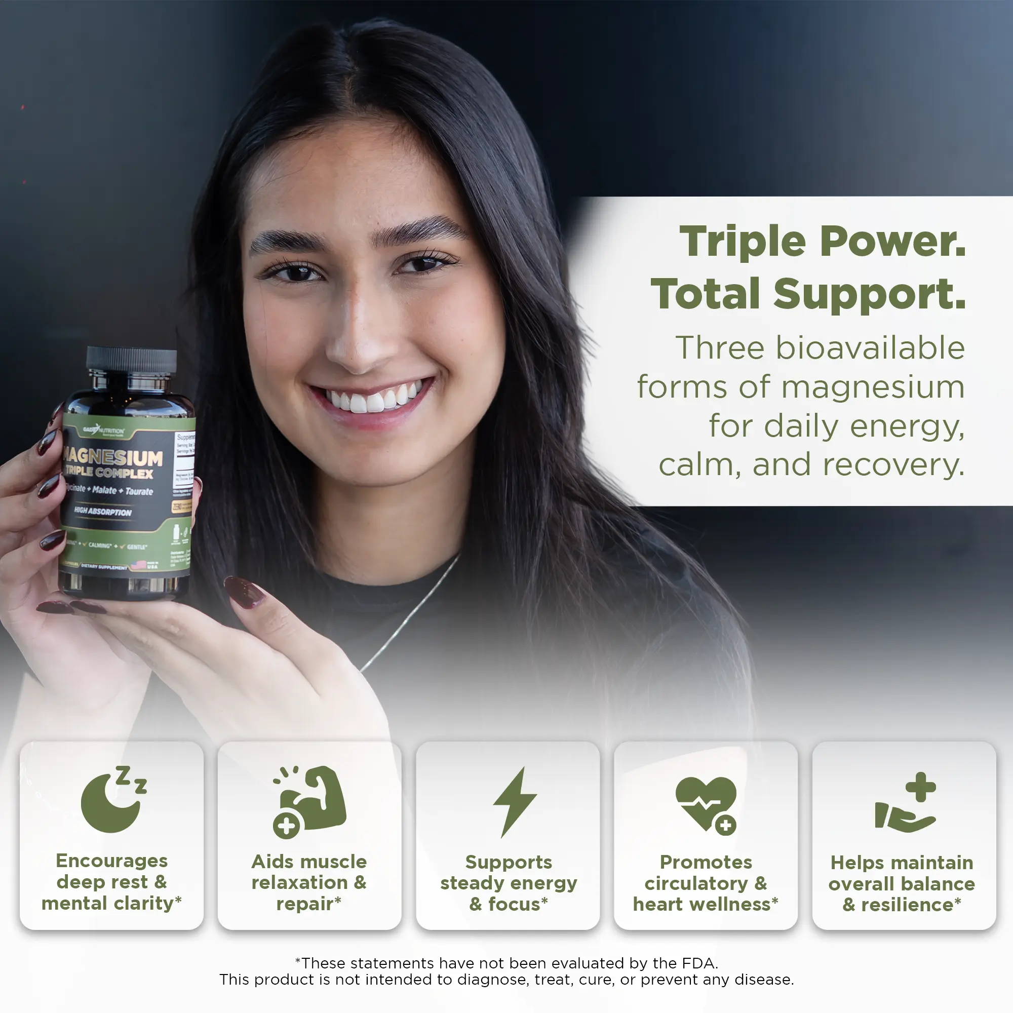 Magnesium Triple Complex (Taurate + Glycinate + Malate) Gade Nutrition