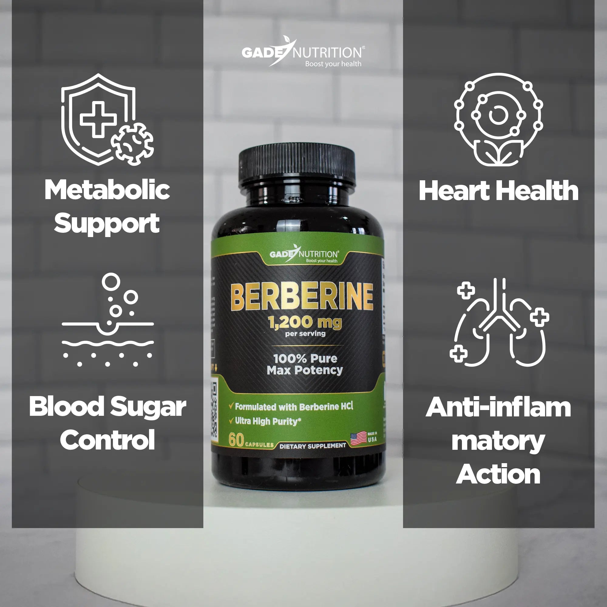 Berberine 1,200 mg Gade Nutrition