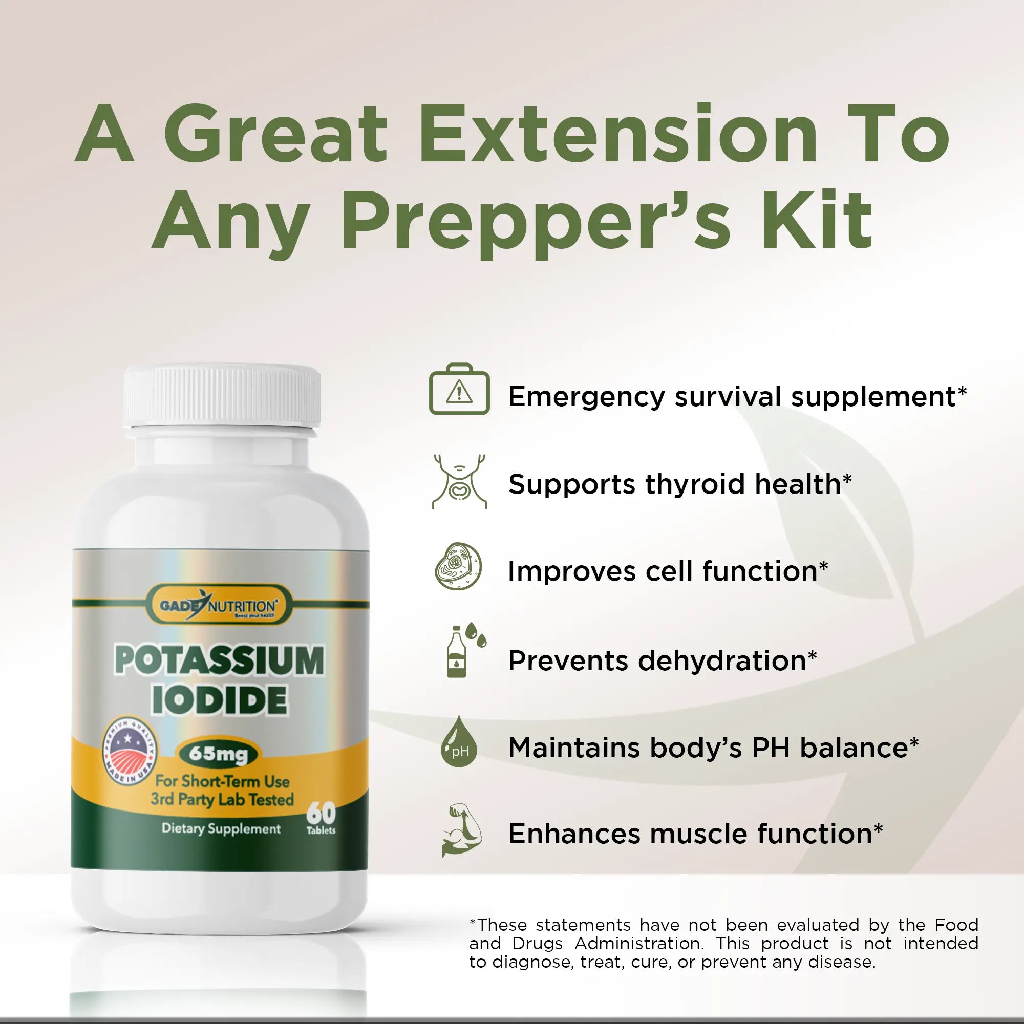 Potassium Iodide - Exp March 2029 - Gade Nutrition