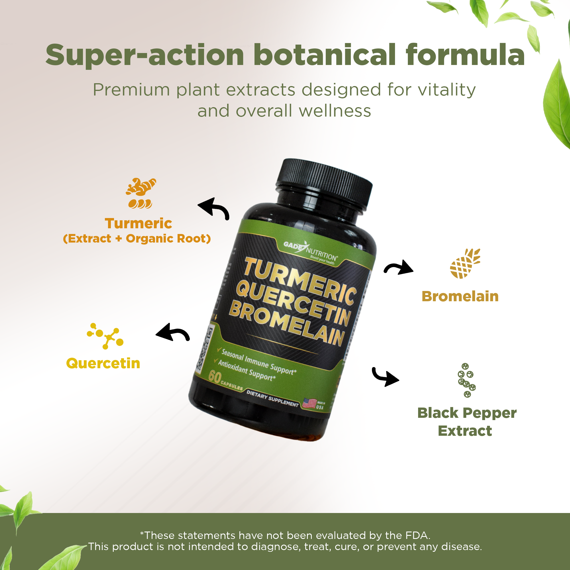 Turmeric with Quercetin & Bromelain Gade Nutrition