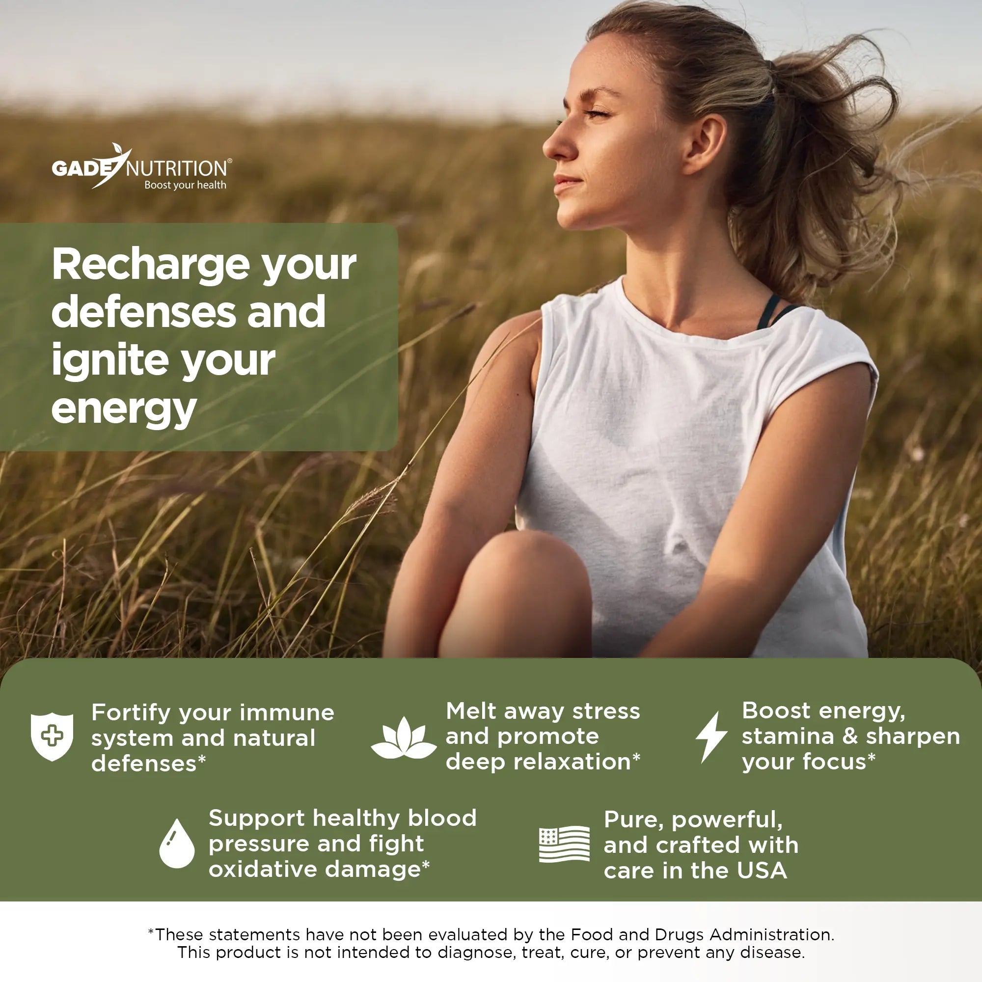 Immunity, Stress Relief & Energy Bundle GADE NUTRITION
