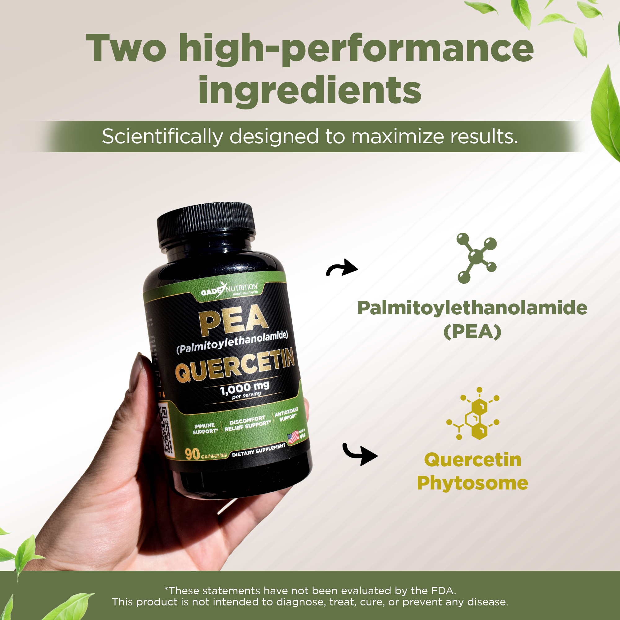 PEA (Palmitoylethanolamide) with Quercetin Phytosome Gade Nutrition