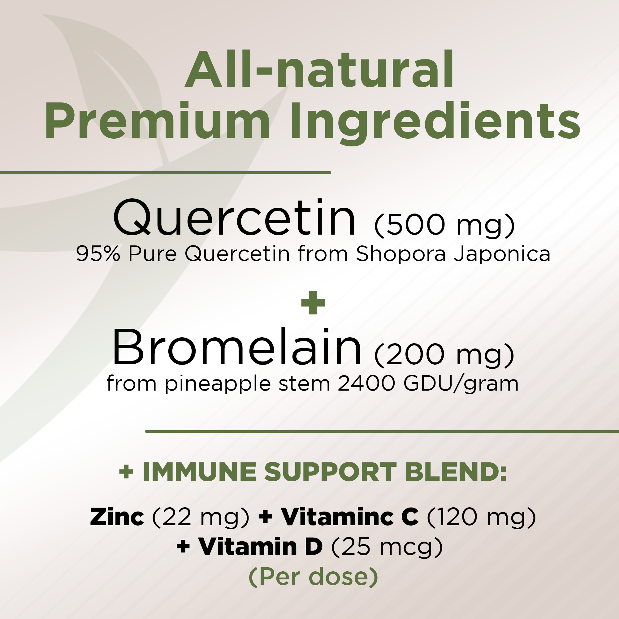 Quercetin with Bromelain + Vitamin C, D3 and Zinc