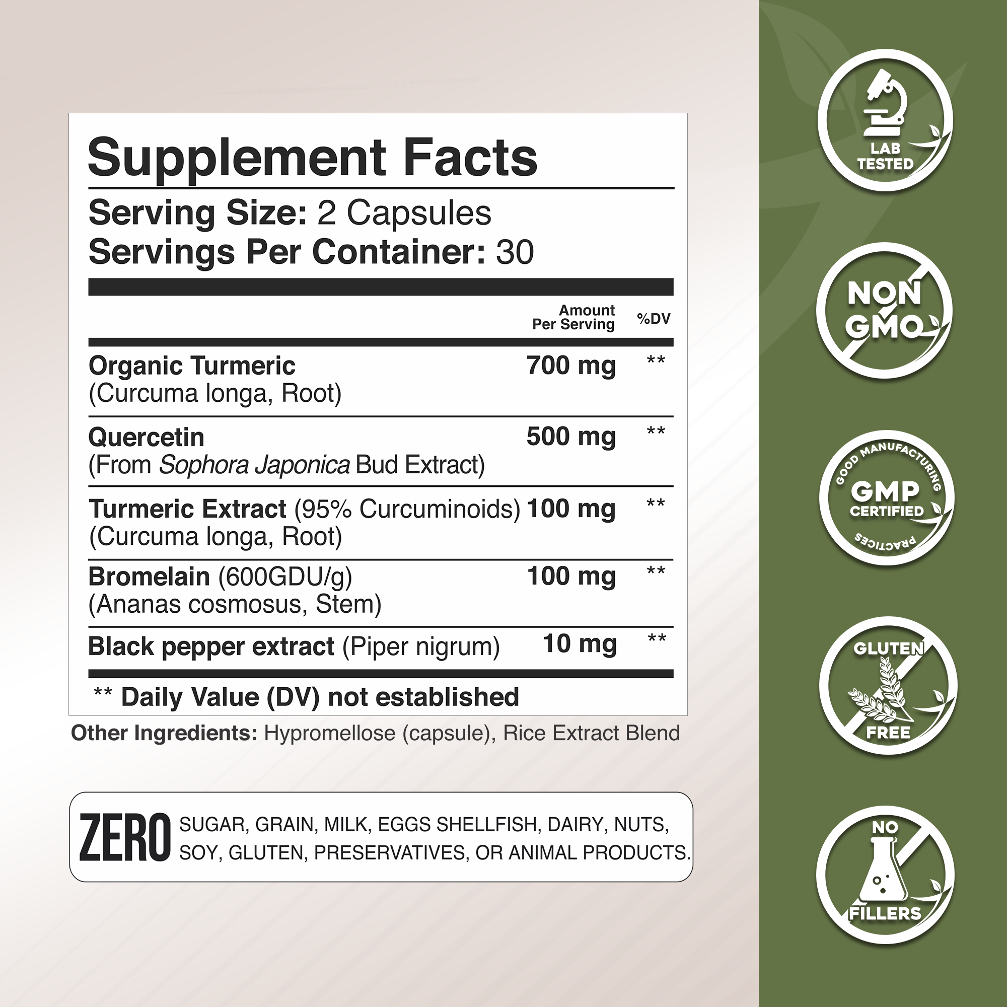 Turmeric with Quercetin & Bromelain Gade Nutrition