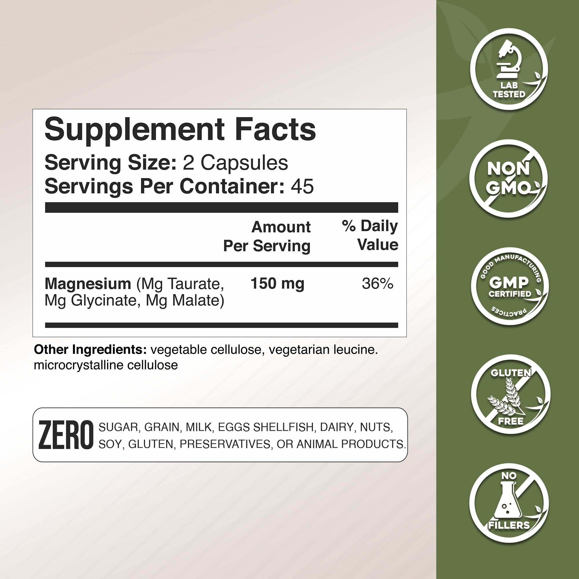 Magnesium Triple Complex (Taurate + Glycinate + Malate) Gade Nutrition