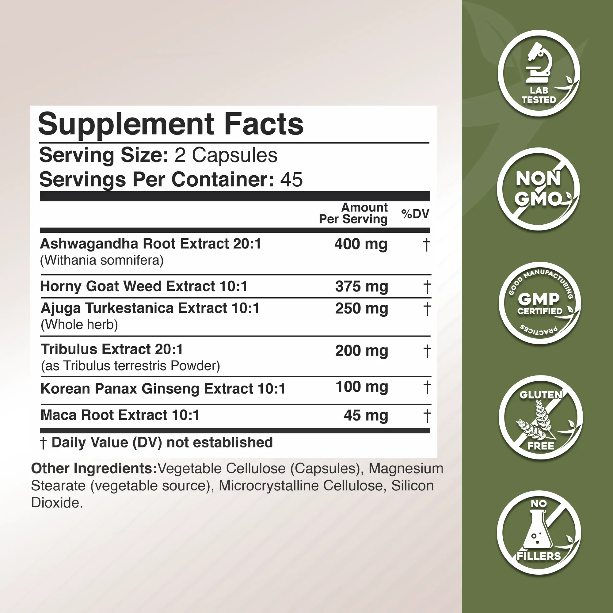 Ashwagandha 6-in-1 with Maca, Turkesterone, Tribulus, Ginseng & More GADE NUTRITION