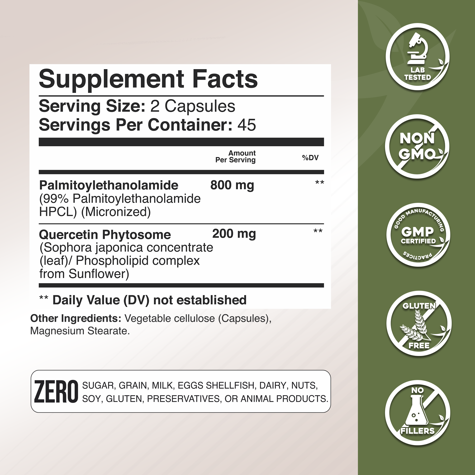 PEA (Palmitoylethanolamide) with Quercetin Phytosome Gade Nutrition