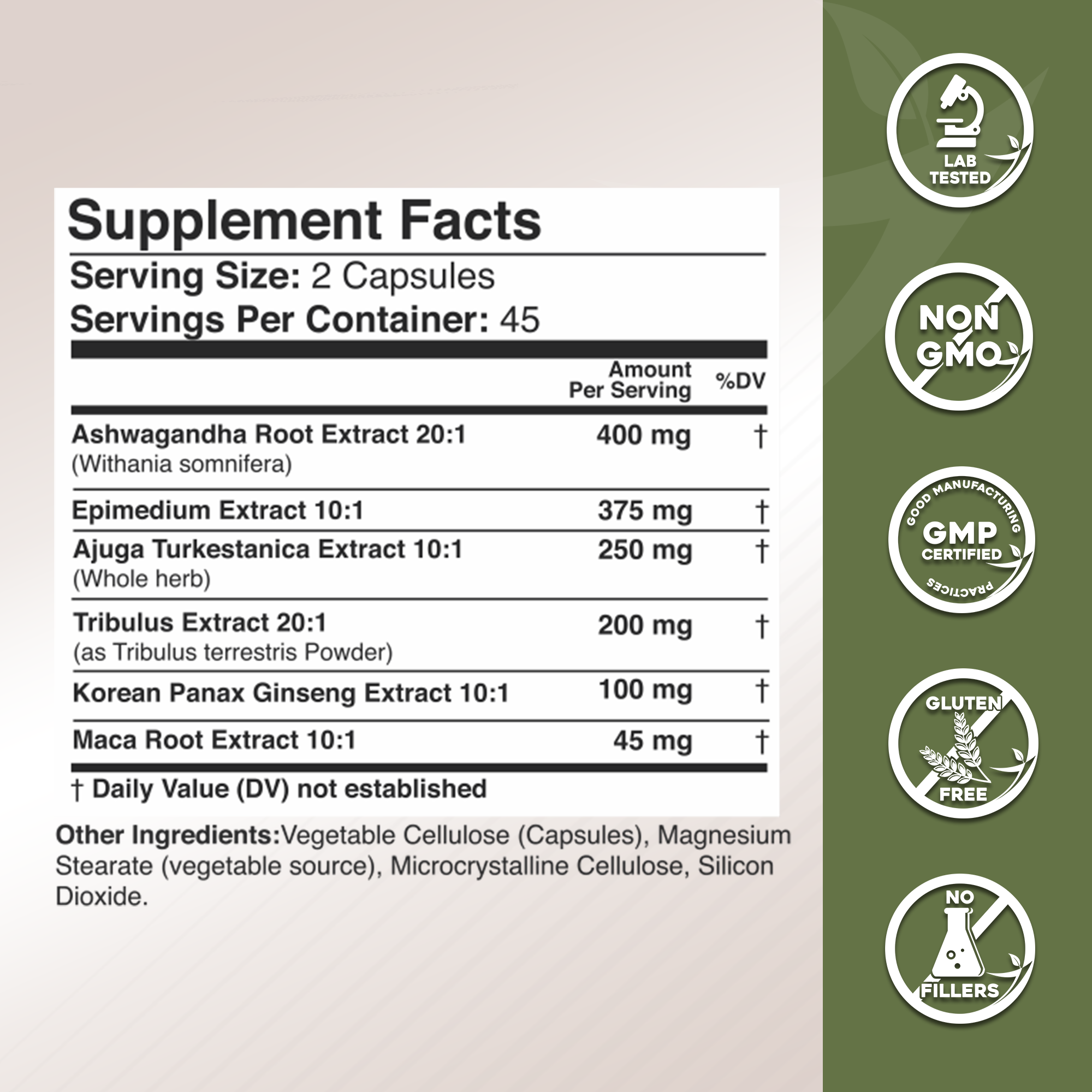 Ashwagandha 6-in-1 with Maca, Turkesterone, Tribulus, Ginseng & More GADE NUTRITION