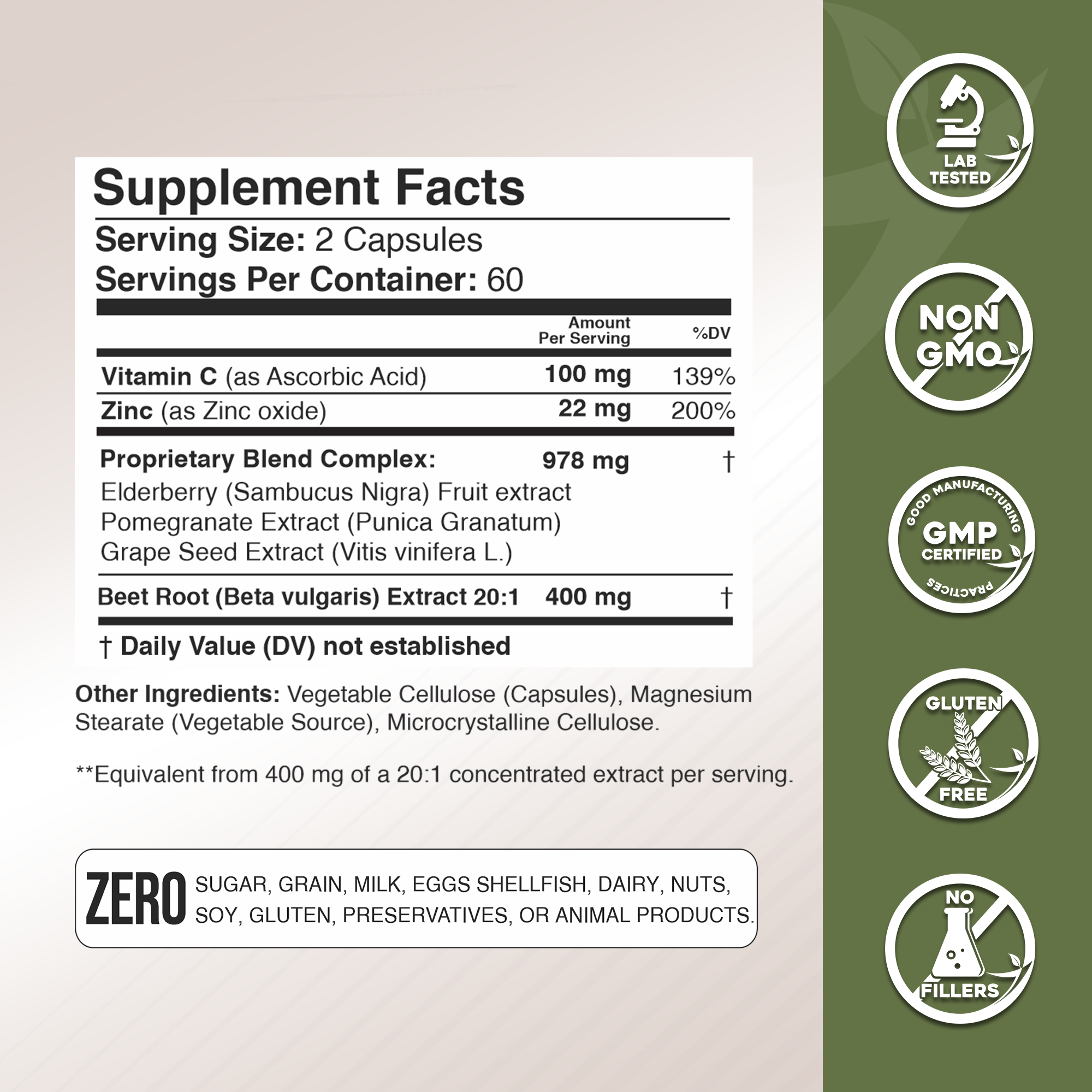 Beet Root Blend 8,000 mg with Elderberry, Pomegranate and more GADE NUTRITION