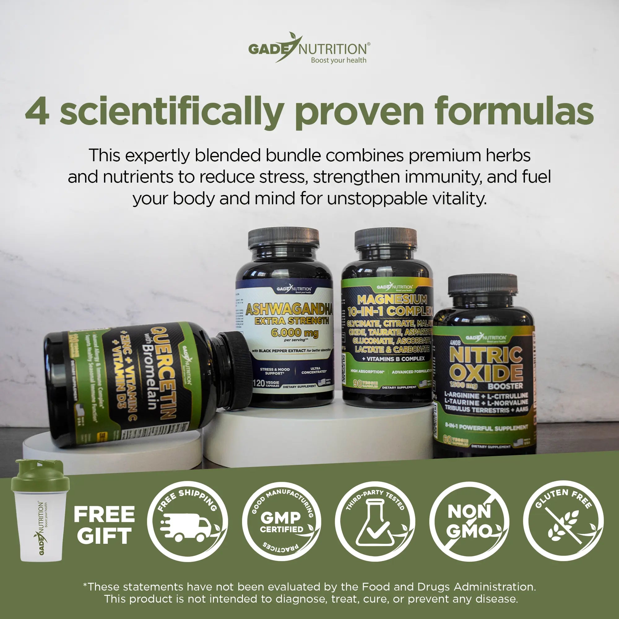 Immunity, Stress Relief & Energy Bundle GADE NUTRITION