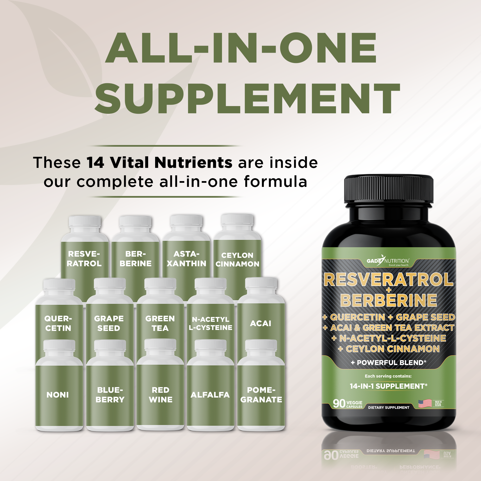 Resveratrol + Berberine 14-in-1