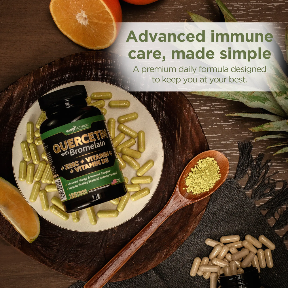 Quercetin with Bromelain + Vitamin C, D3 and Zinc GADE NUTRITION