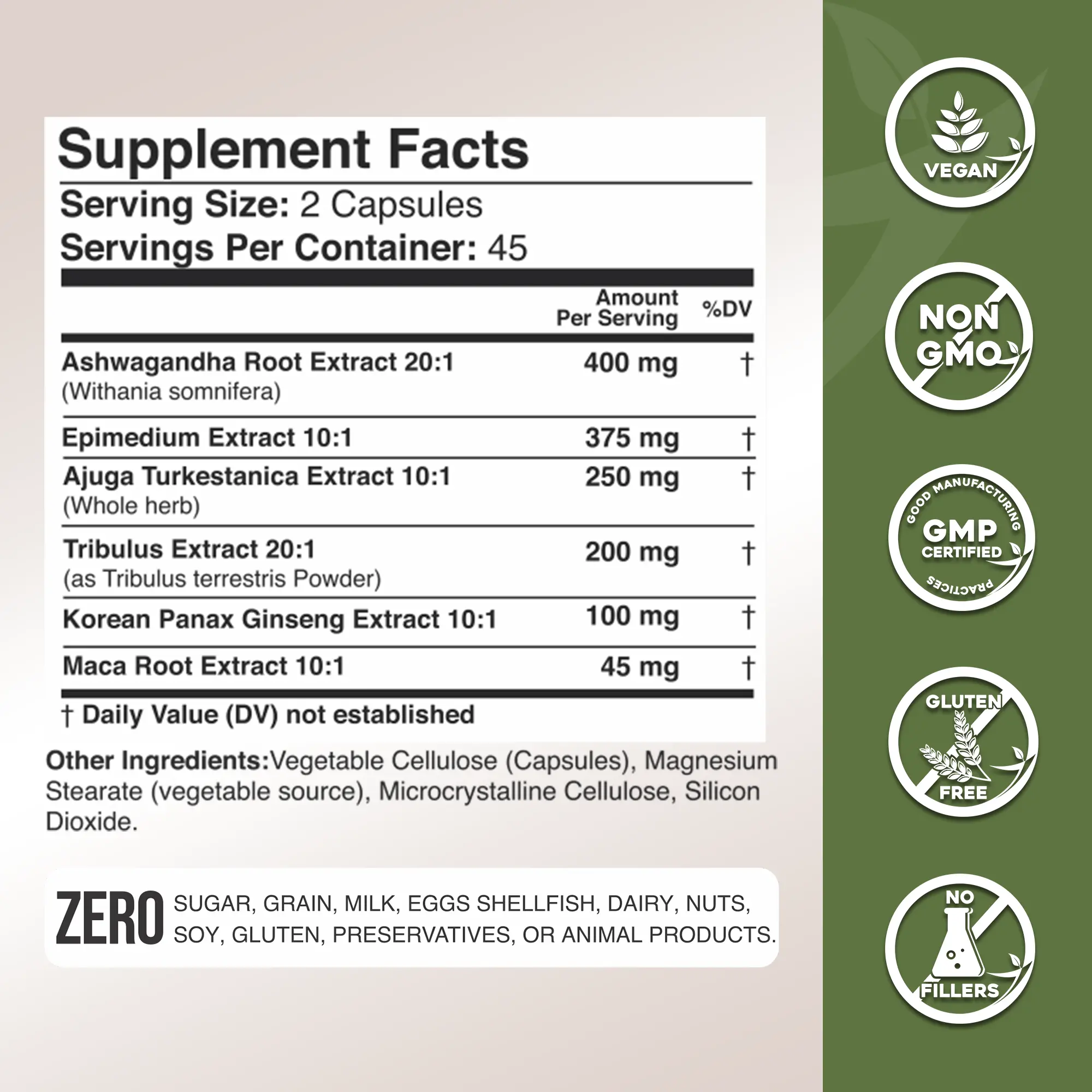 Ashwagandha 6-in-1 with Maca, Turkesterone, Tribulus, Ginseng & More GADE NUTRITION