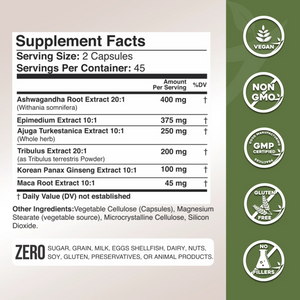 Ashwagandha 6-in-1 with Maca, Turkesterone, Tribulus, Ginseng & More GADE NUTRITION