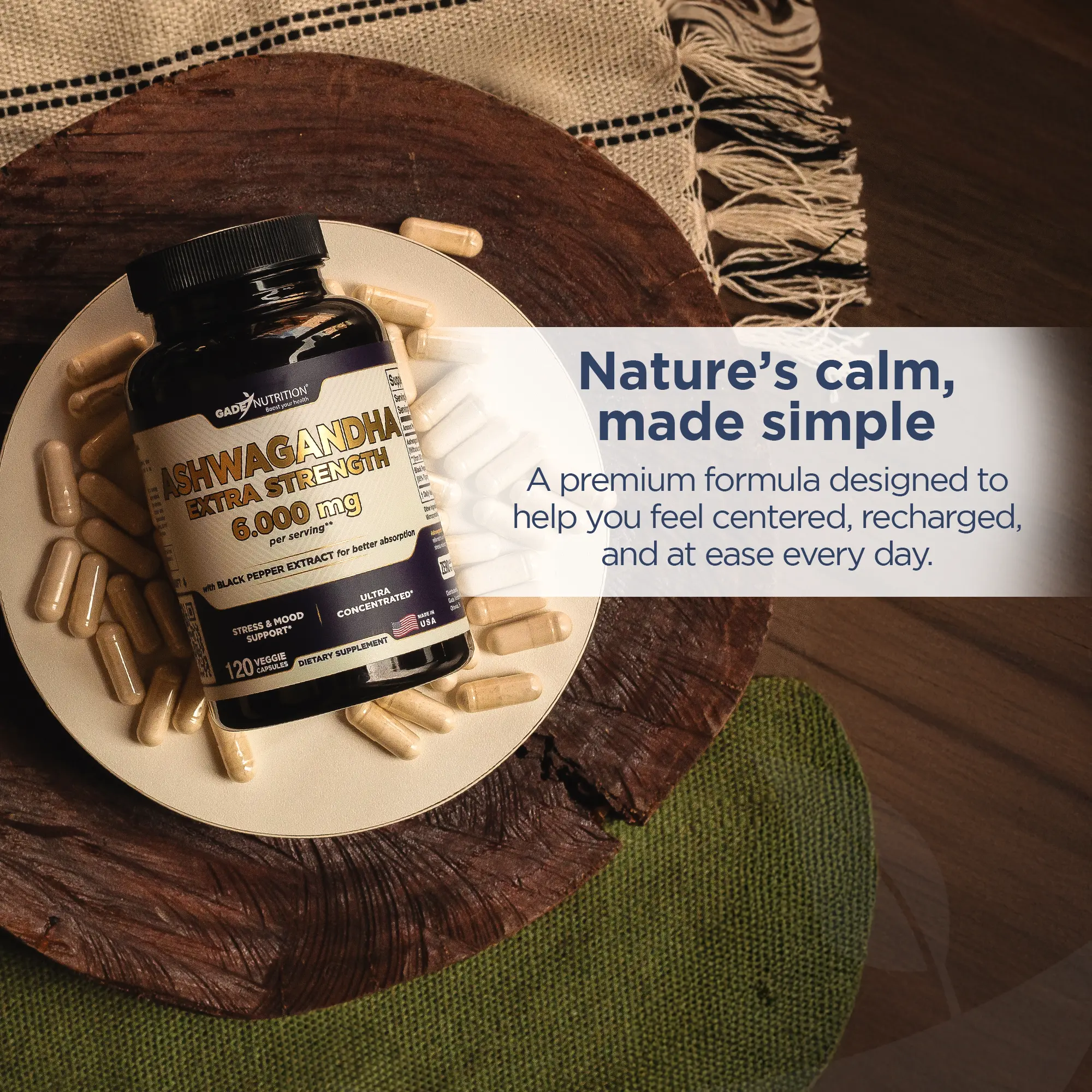 Ashwagandha Extra Strength 6,000 mg GADE NUTRITION