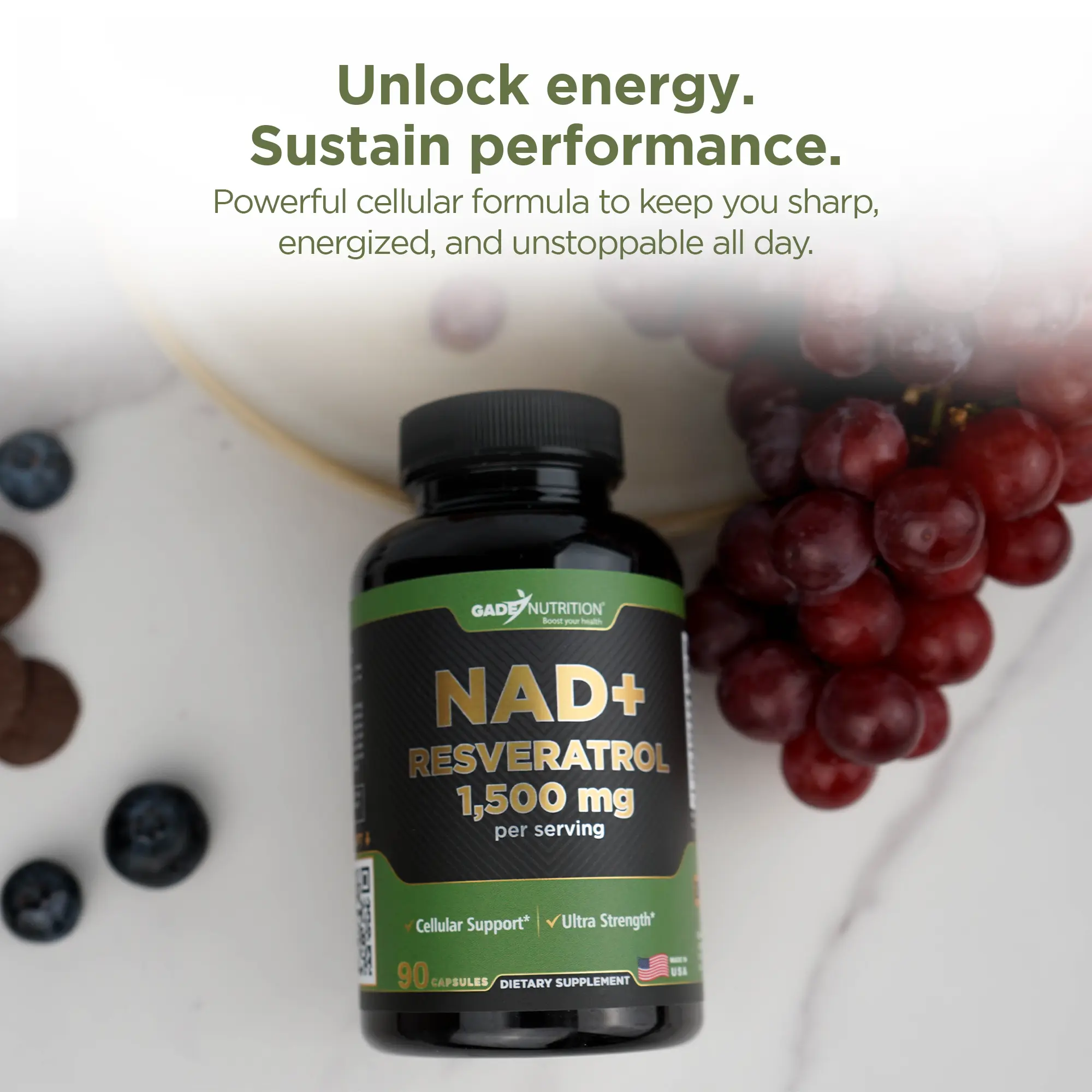 NAD+ and Resveratrol GADE NUTRITION