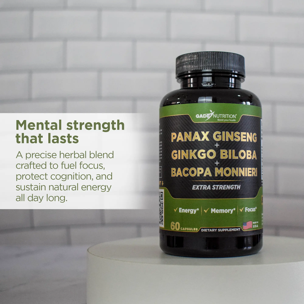 Panax Ginseng with Ginkgo Biloba & Bacopa Monnieri Gade Nutrition
