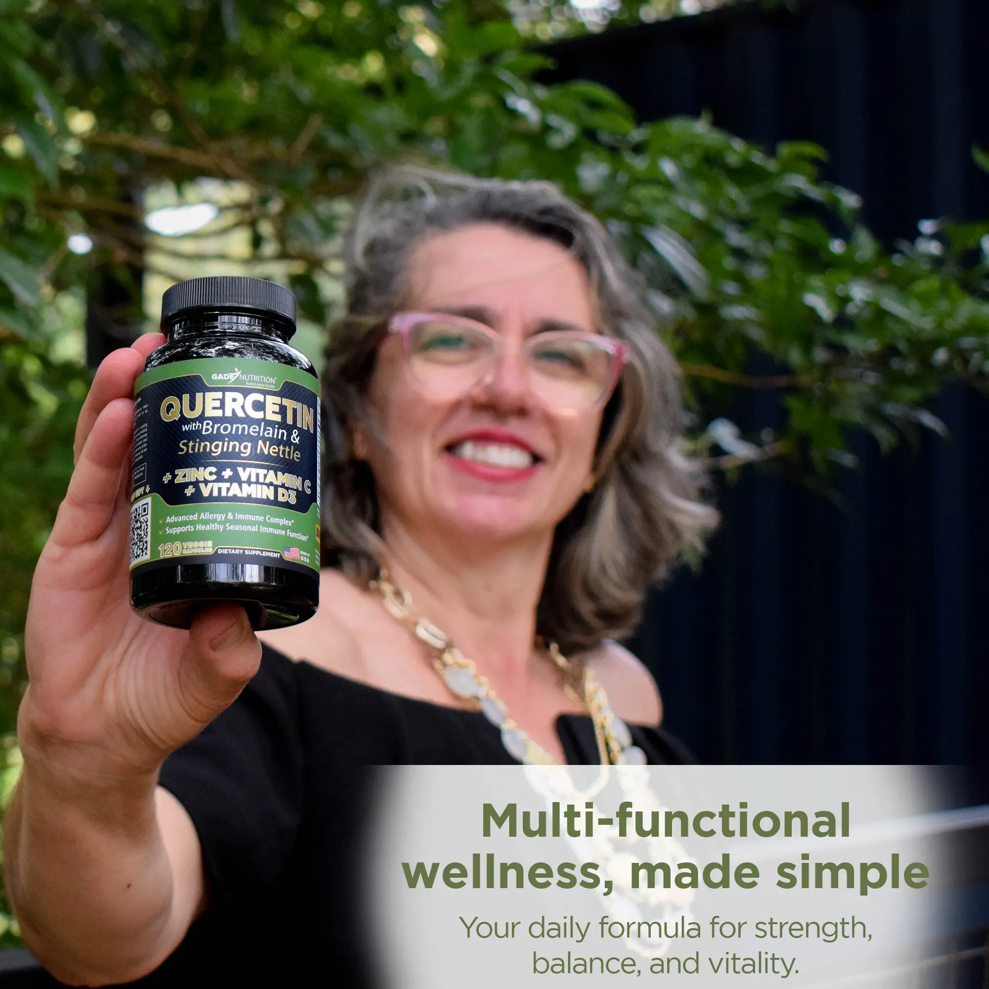 Quercetin with Bromelain & Stinging Nettle + Vitamin C, D3 and Zinc GADE NUTRITION