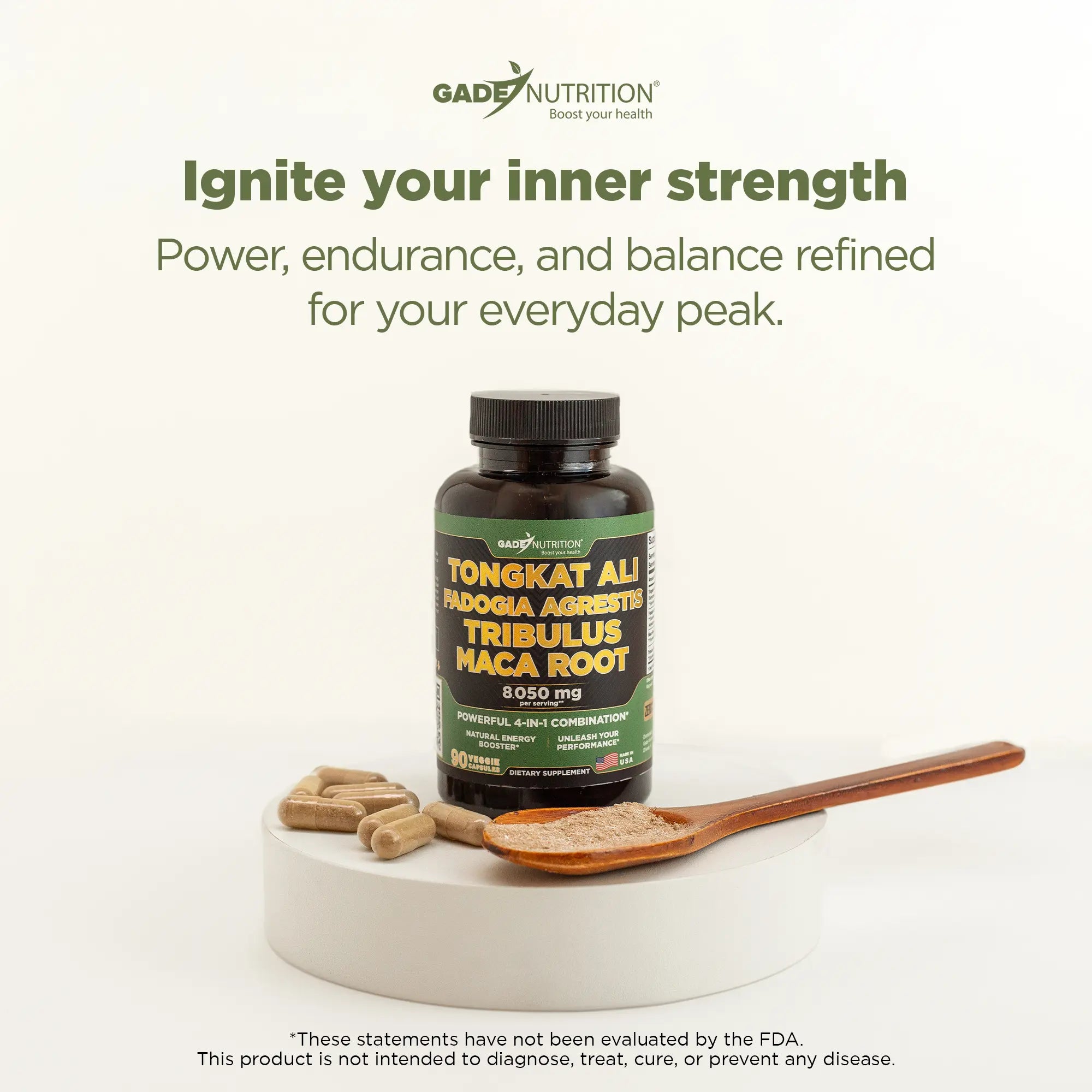 Tongkat, Fadogia Agrestis, Tribulus and Maca Root GADE NUTRITION