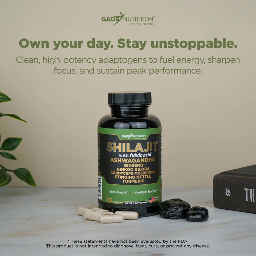 Shilajit Blend 7-in-1 with Ashwagandha, Cordyceps & More Gade Nutrition