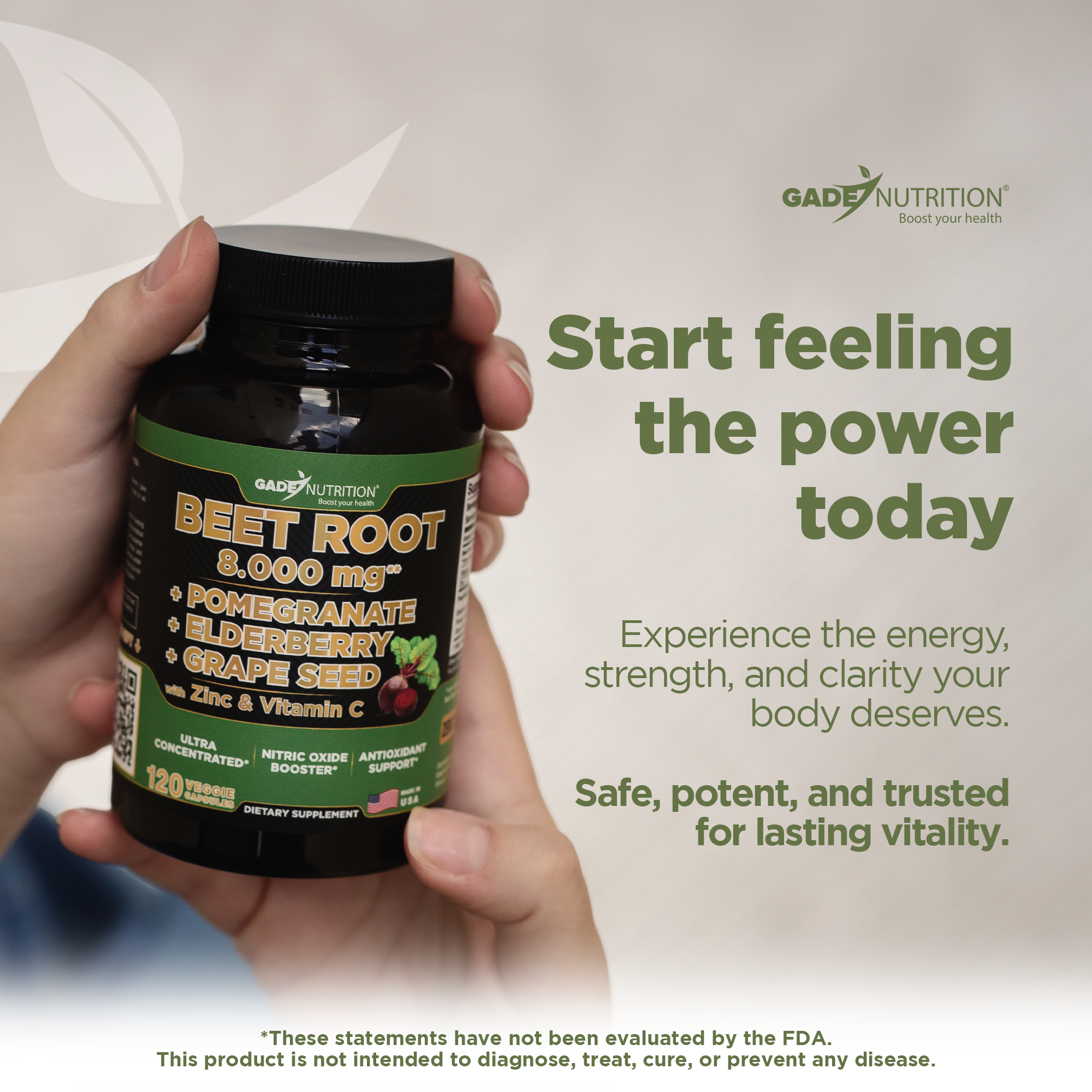 Beet Root Blend 8,000 mg with Elderberry, Pomegranate and more GADE NUTRITION