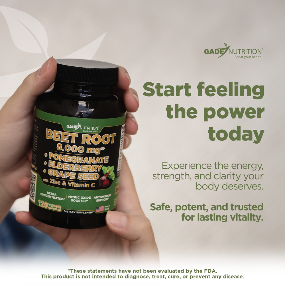 Beet Root Blend 8,000 mg with Elderberry, Pomegranate and more GADE NUTRITION