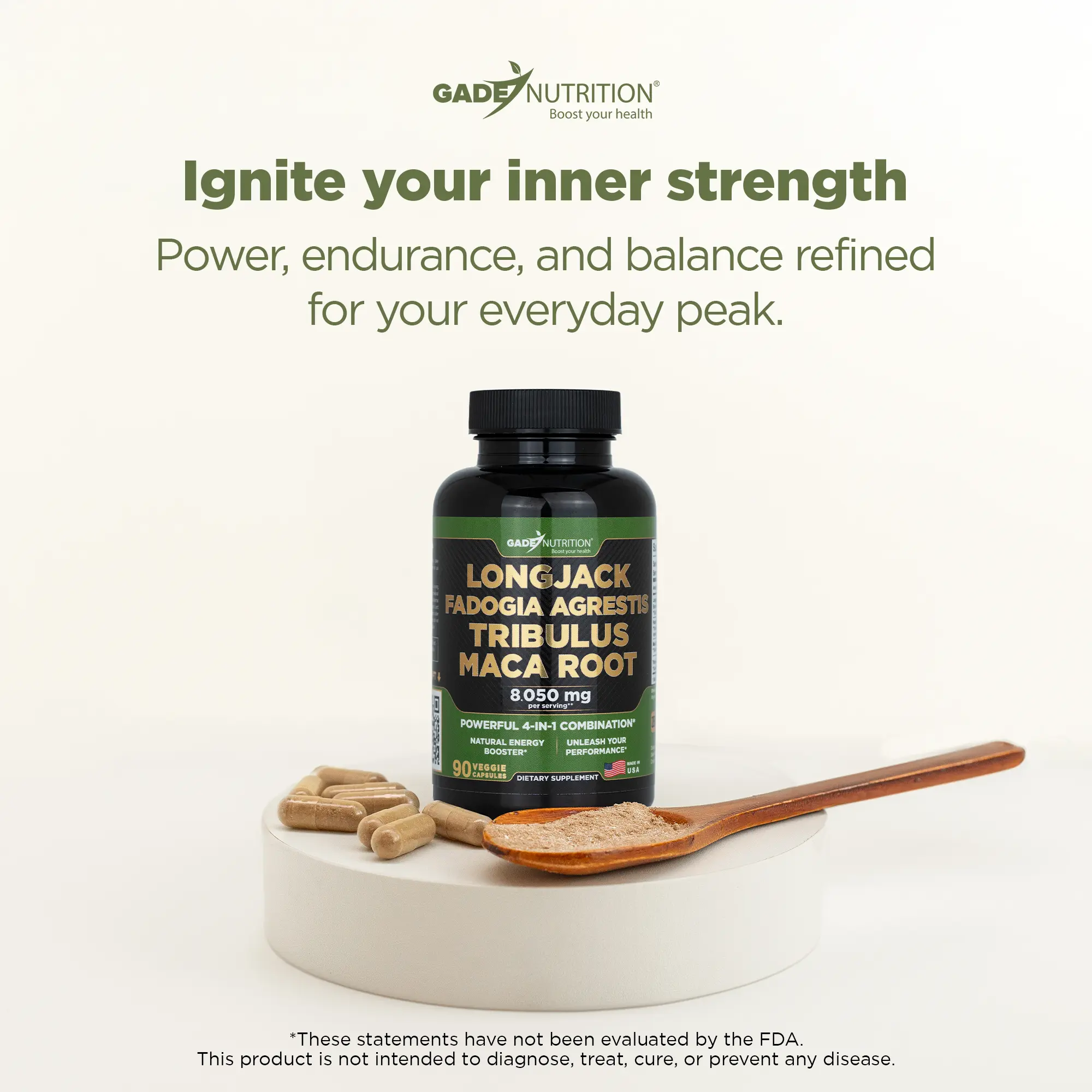 Longjack, Fadogia Agrestis, Tribulus and Maca Root GADE NUTRITION