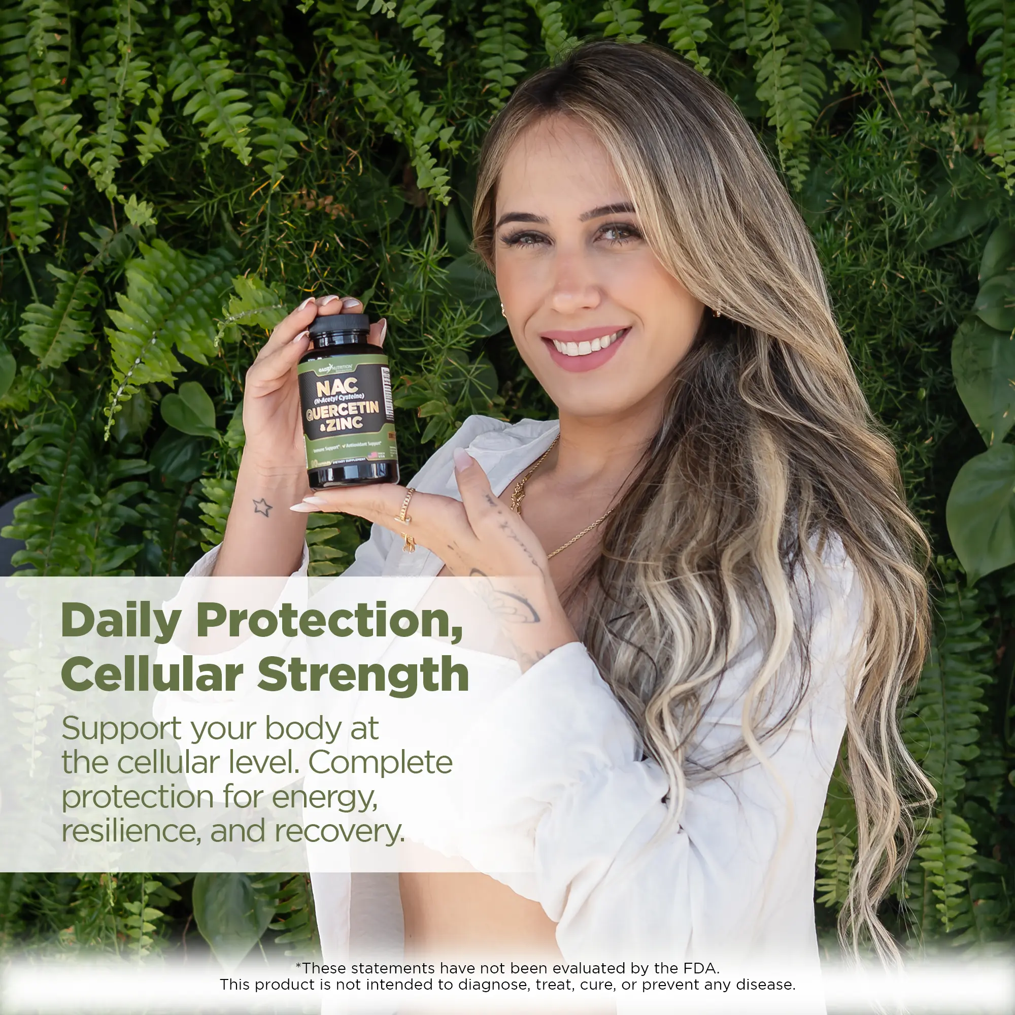 NAC (N-Acetyl-Cysteine) with Quercetin & ZInc Gade Nutrition