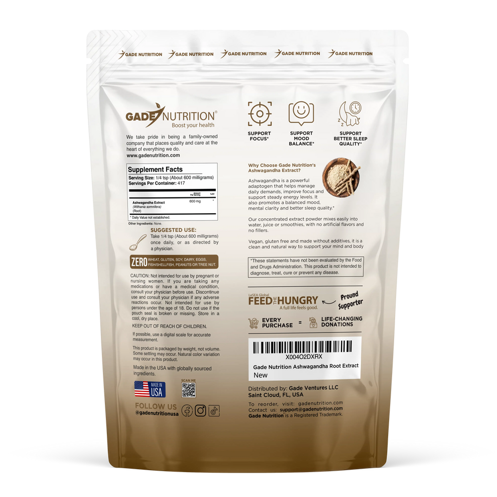 Ashwagandha Root Extract Gade Nutrition