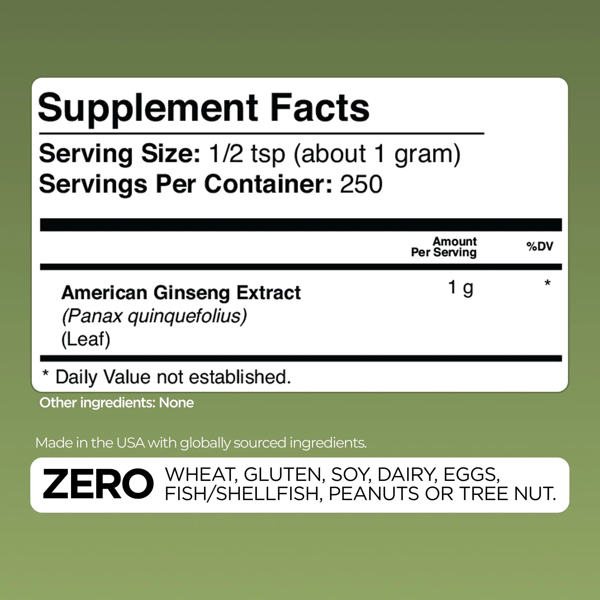American Ginseng Extract Gade Nutrition