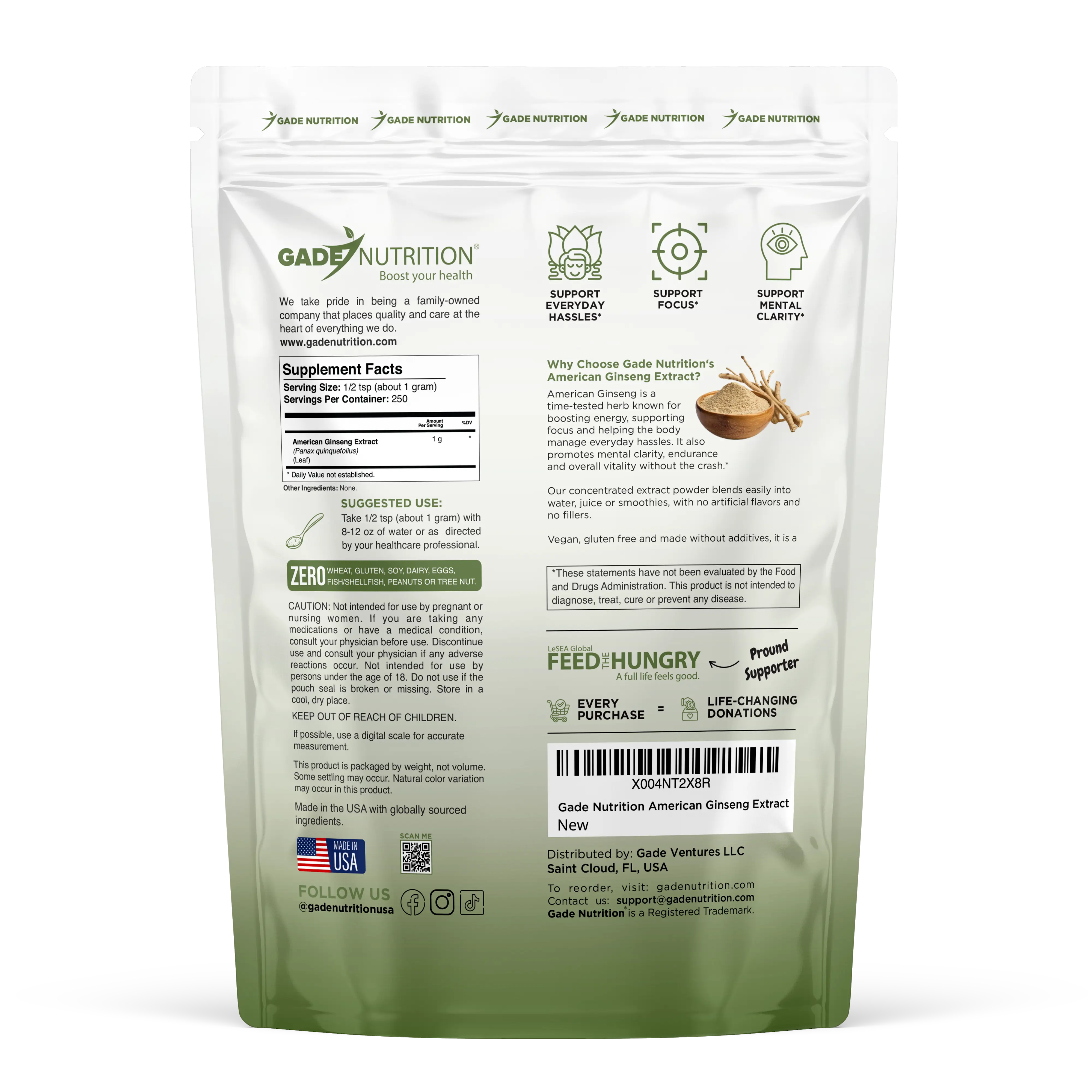 American Ginseng Extract Gade Nutrition