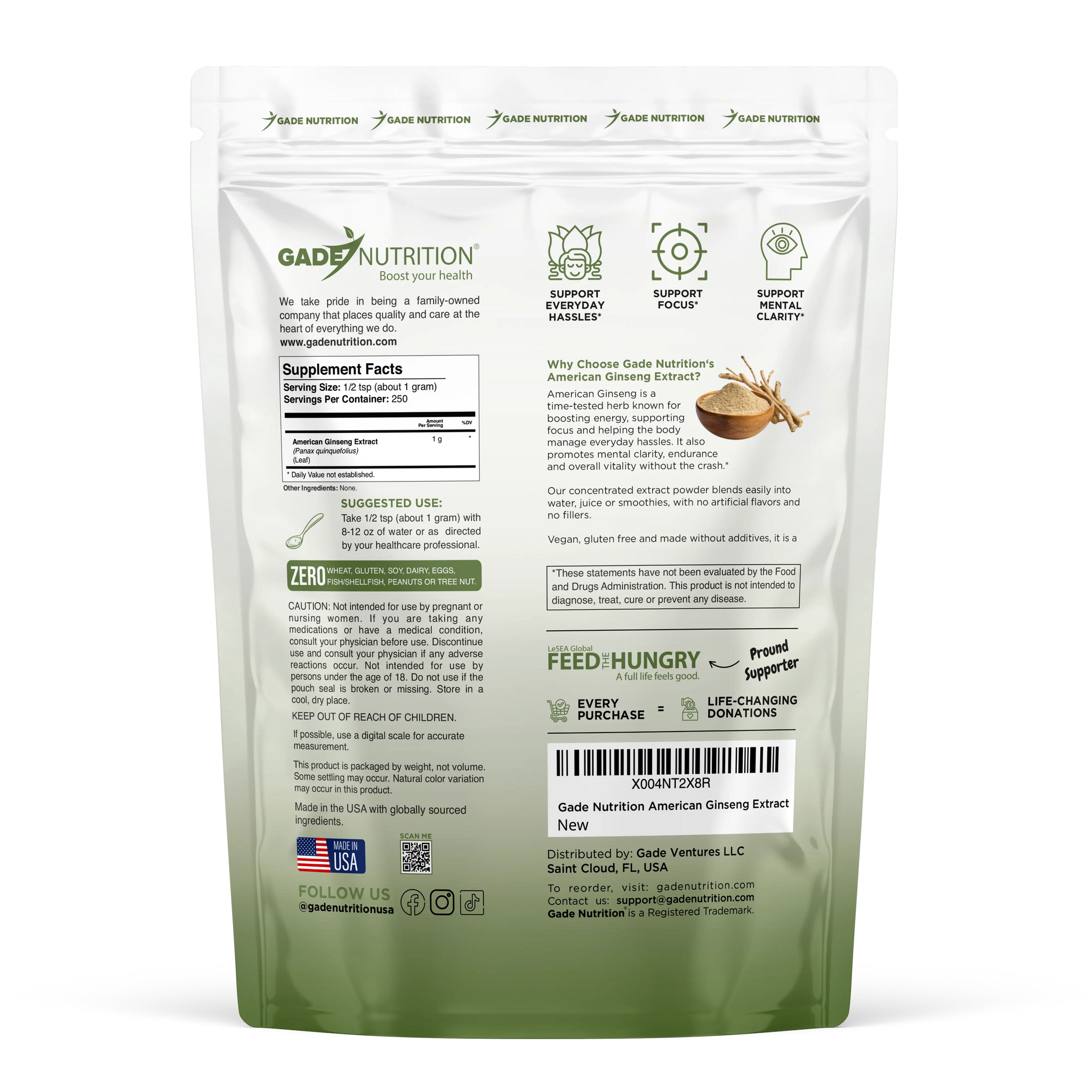 American Ginseng Extract Gade Nutrition