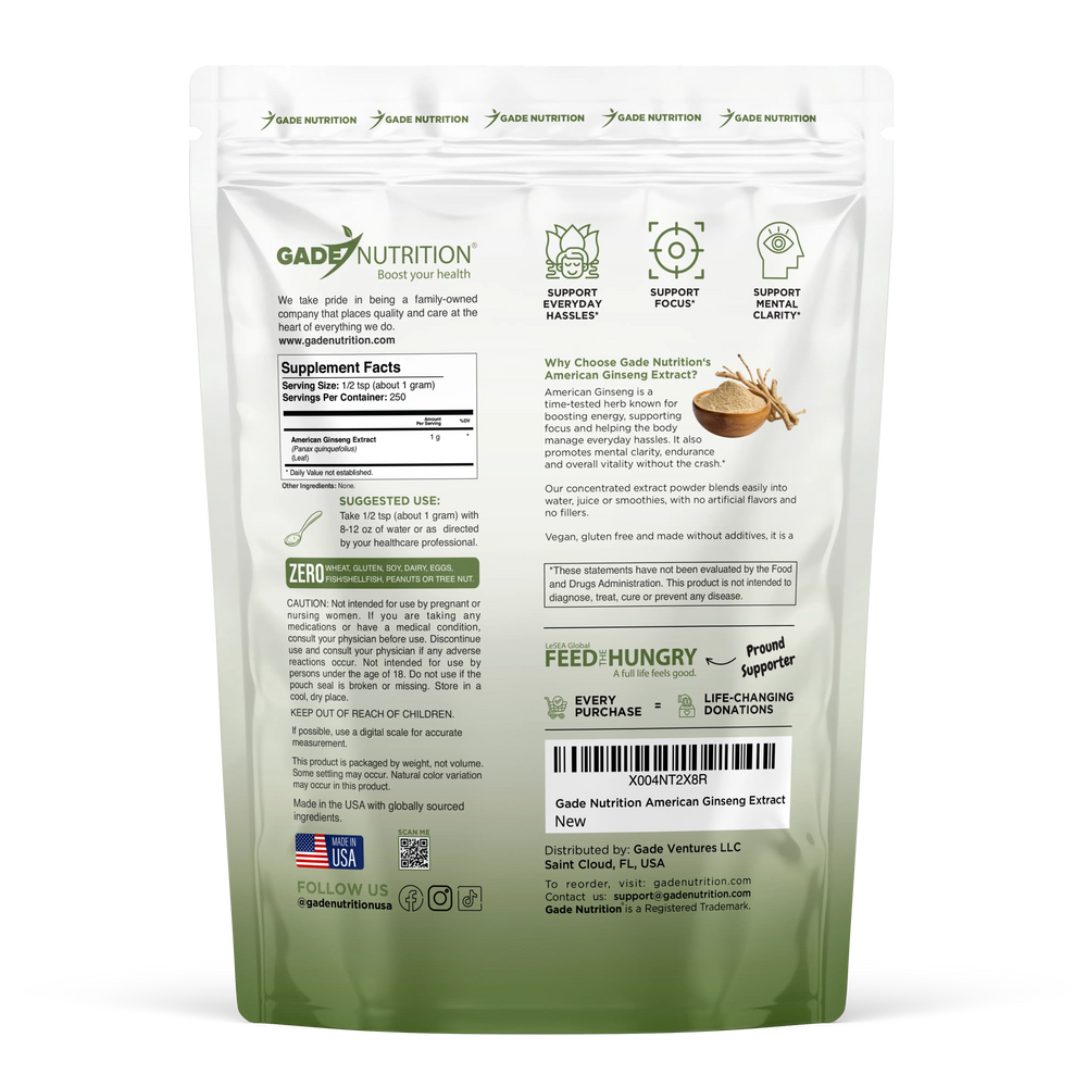 American Ginseng Extract Gade Nutrition