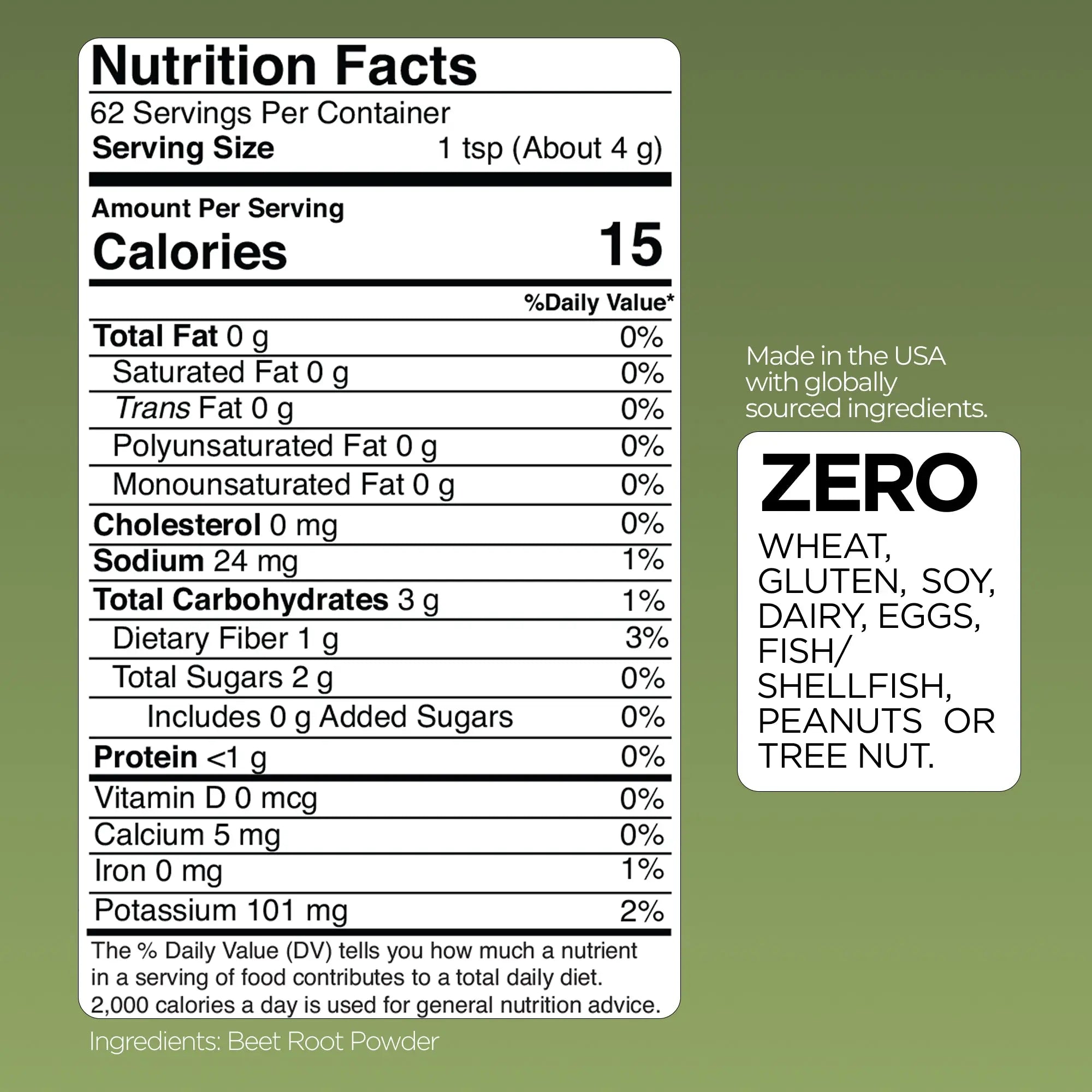 Beet Root Gade Nutrition