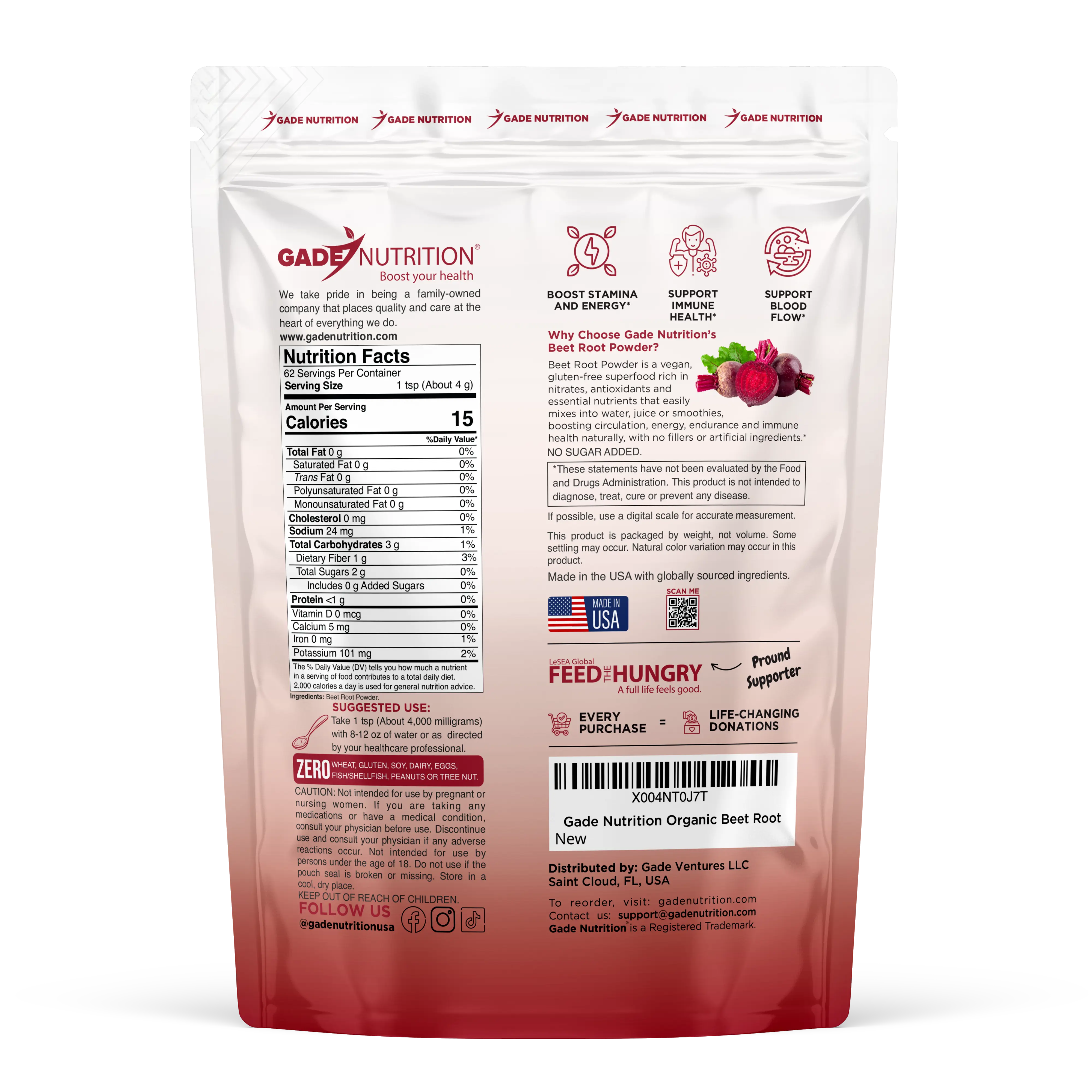 Beet Root Gade Nutrition