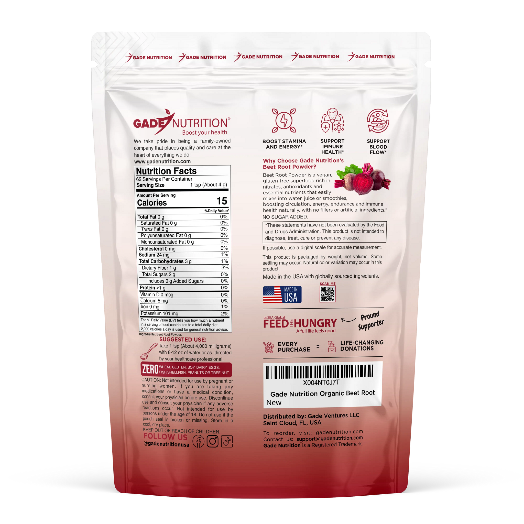 Beet Root Gade Nutrition