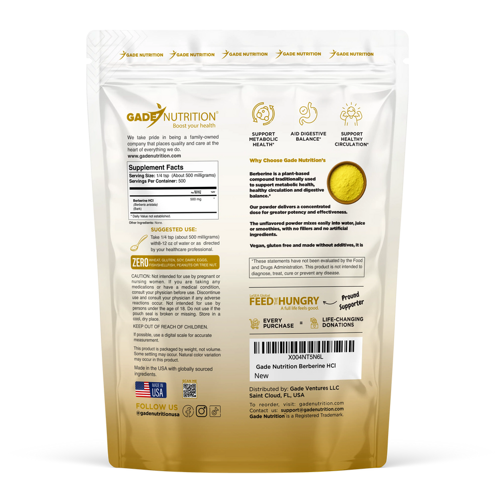 Berberine HCl Gade Nutrition