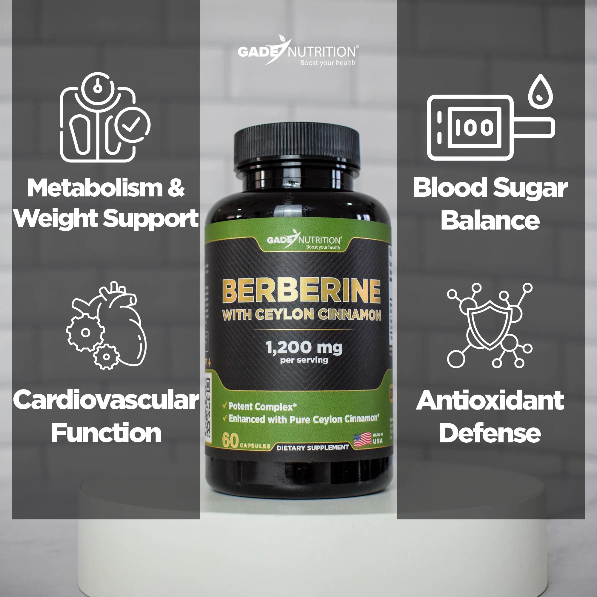 Berberine with Ceylon Cinnamon Gade Nutrition