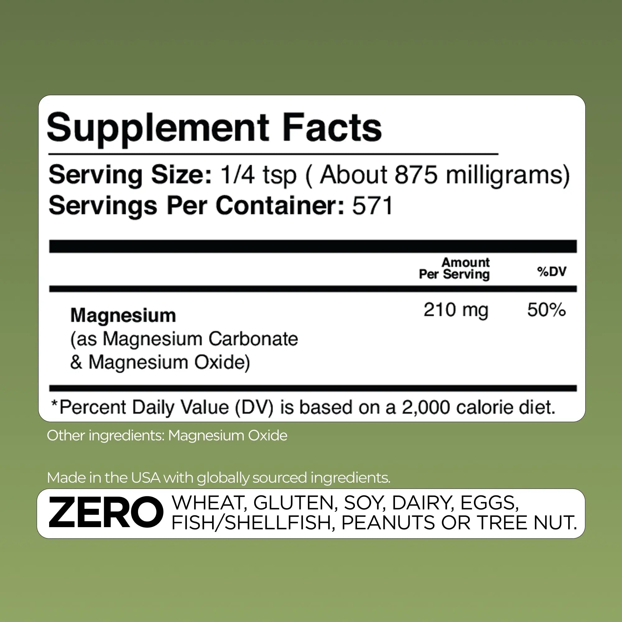 Magnesium Carbonate Gade Nutrition